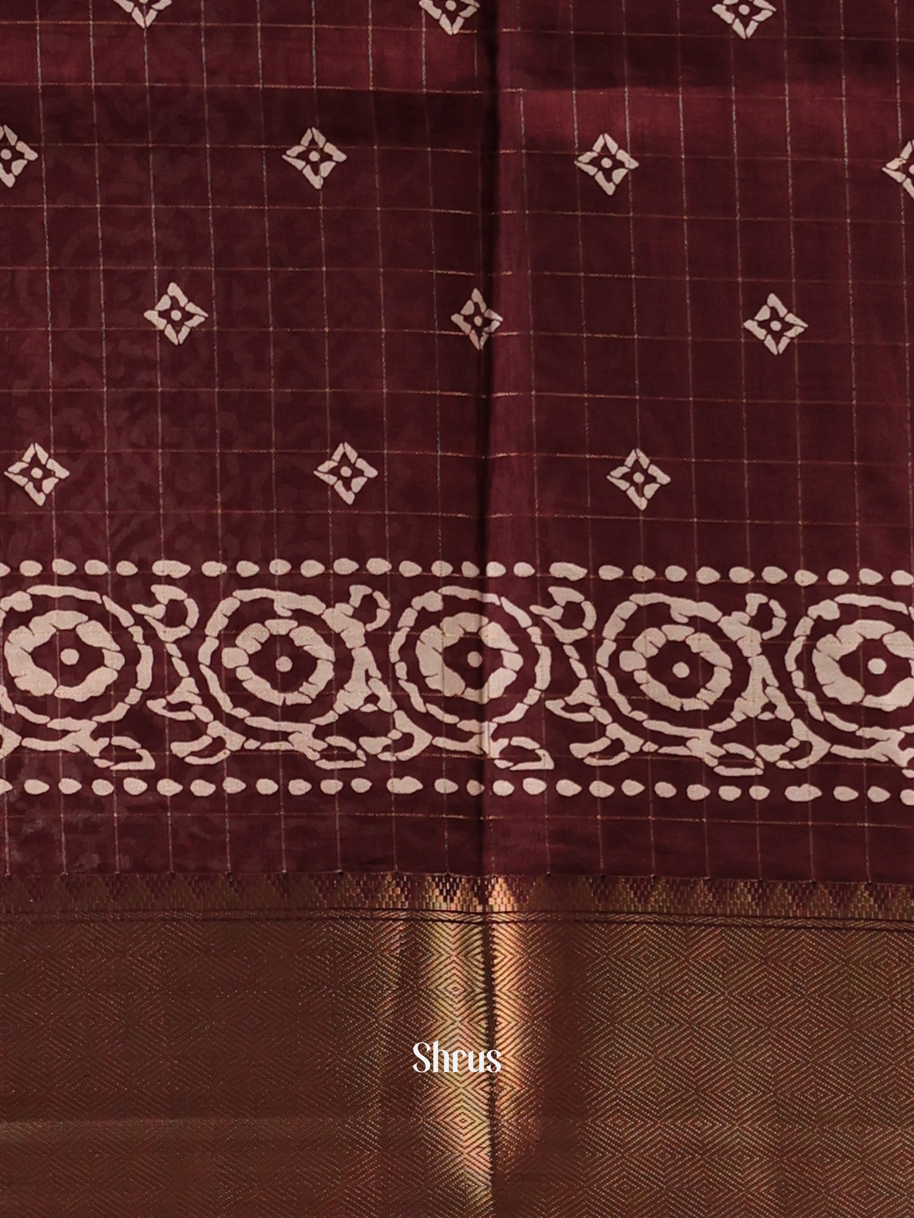 Brown - Semi Crepe Saree - Shop on Shrus.com