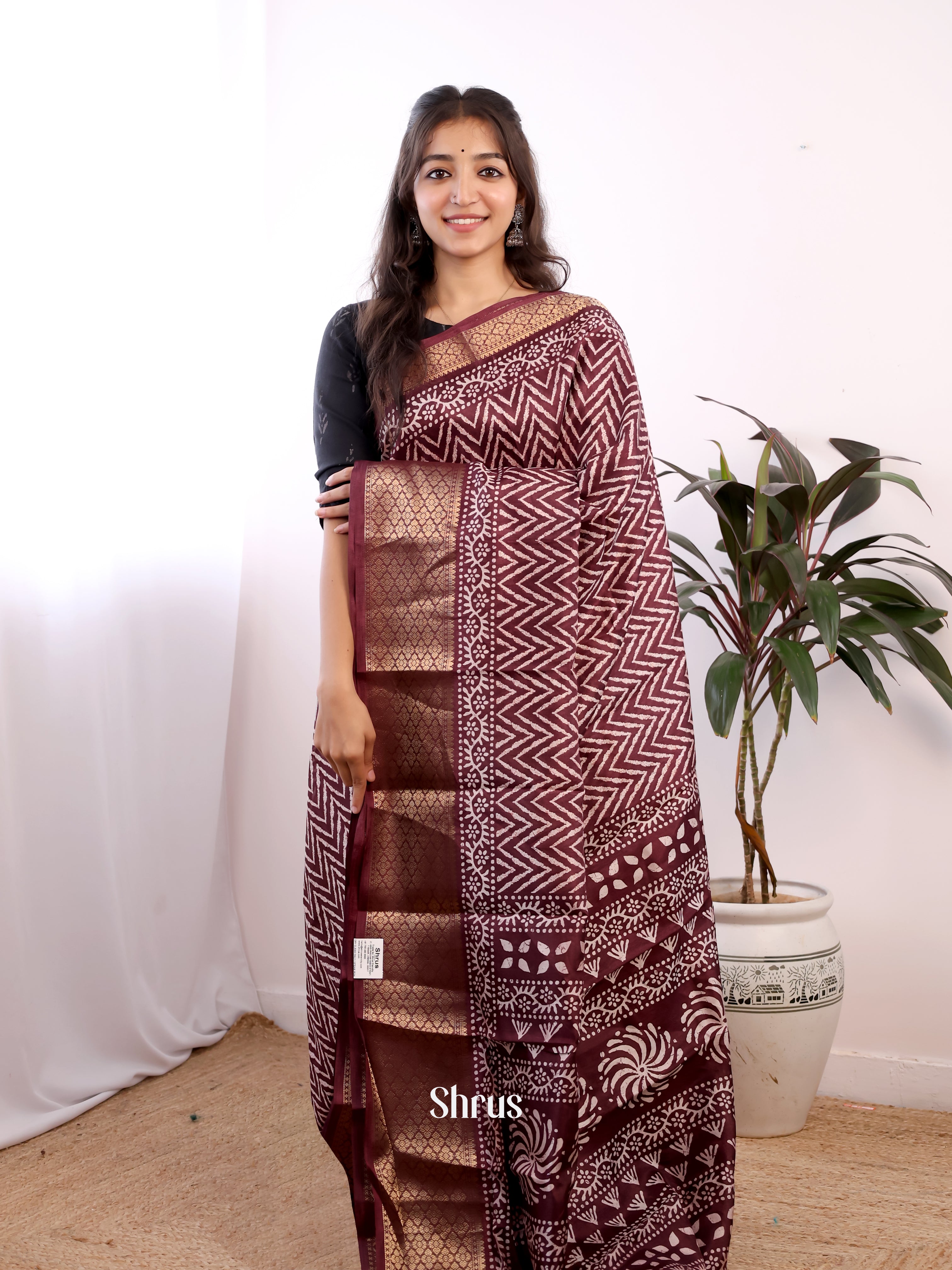 CIS20304 - Semi Crepe Saree - Shop on Shrus.com