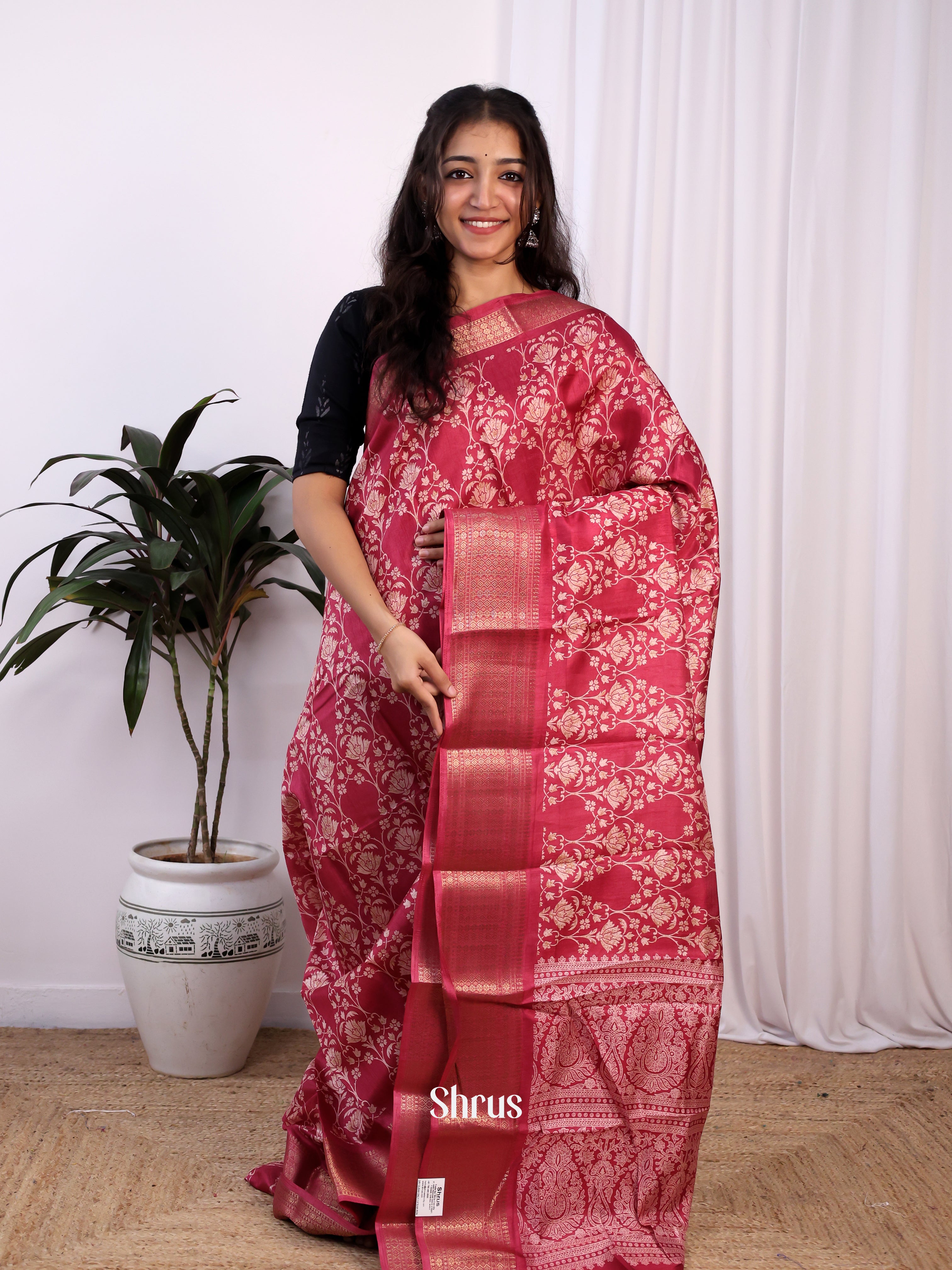 CIS20310 - Semi Crepe Saree - Shop on Shrus.com