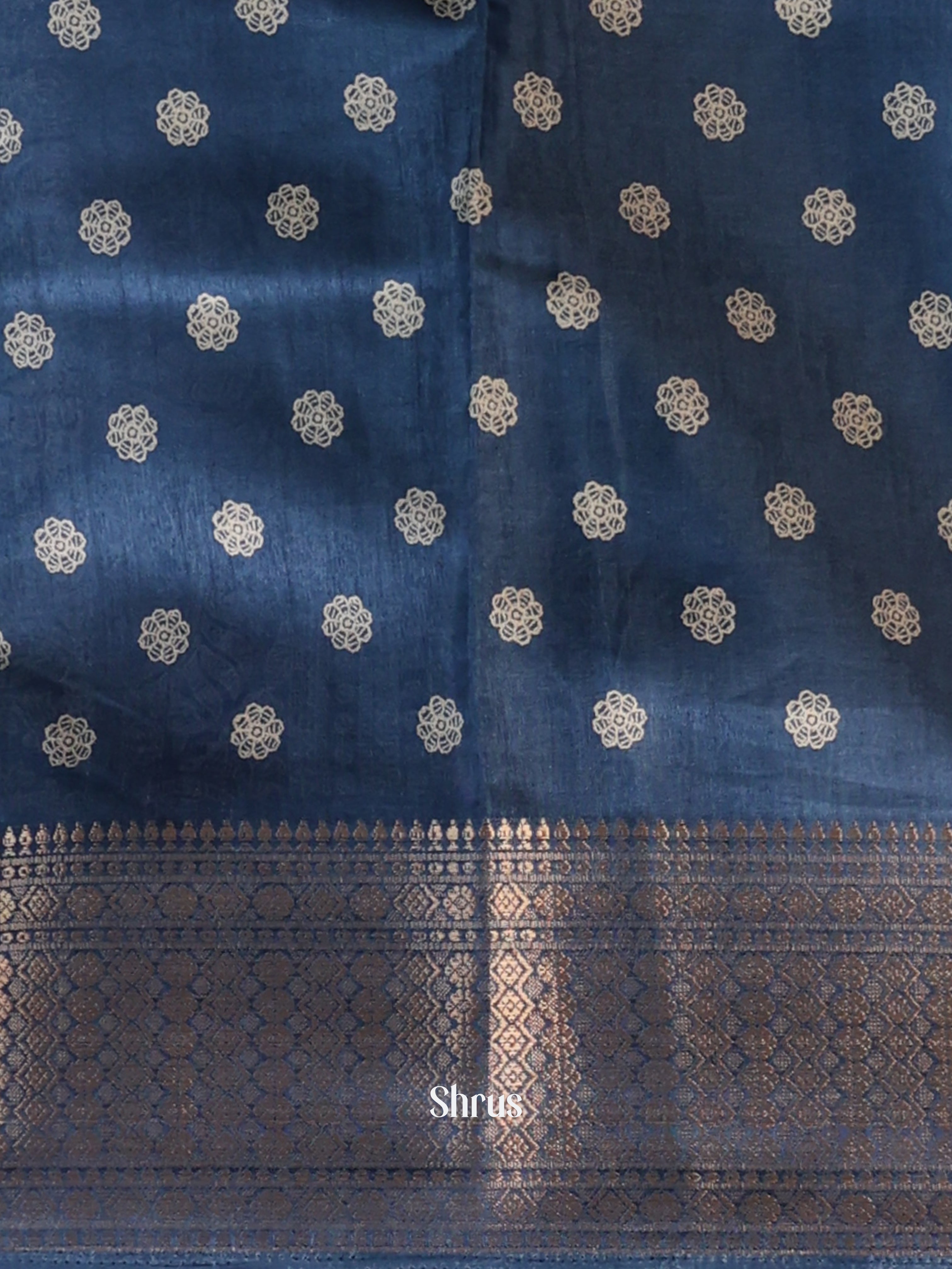 Blue - Semi Crepe Saree - Shop on Shrus.com