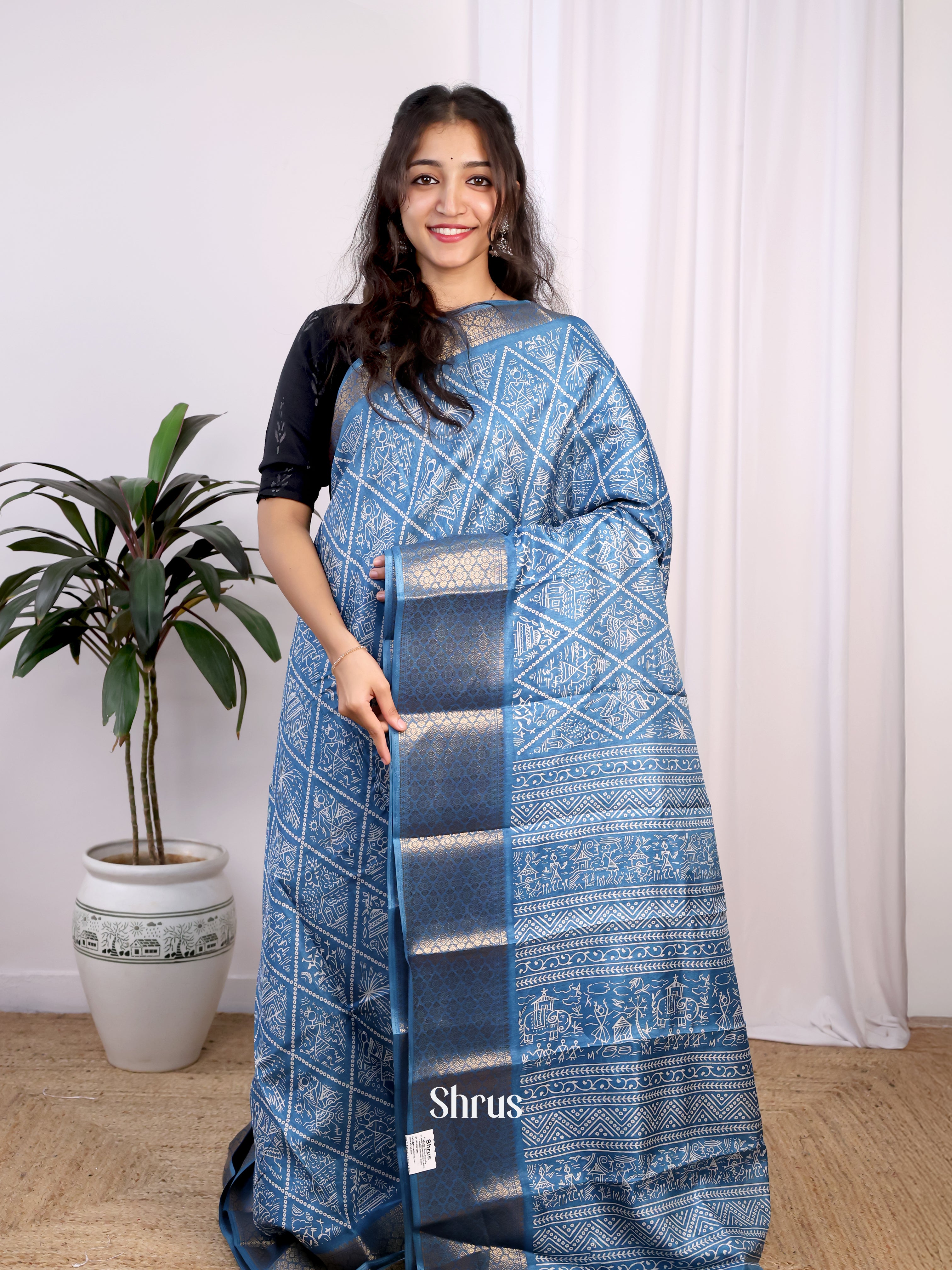 CIS20324 - Semi Crepe Saree - Shop on Shrus.com