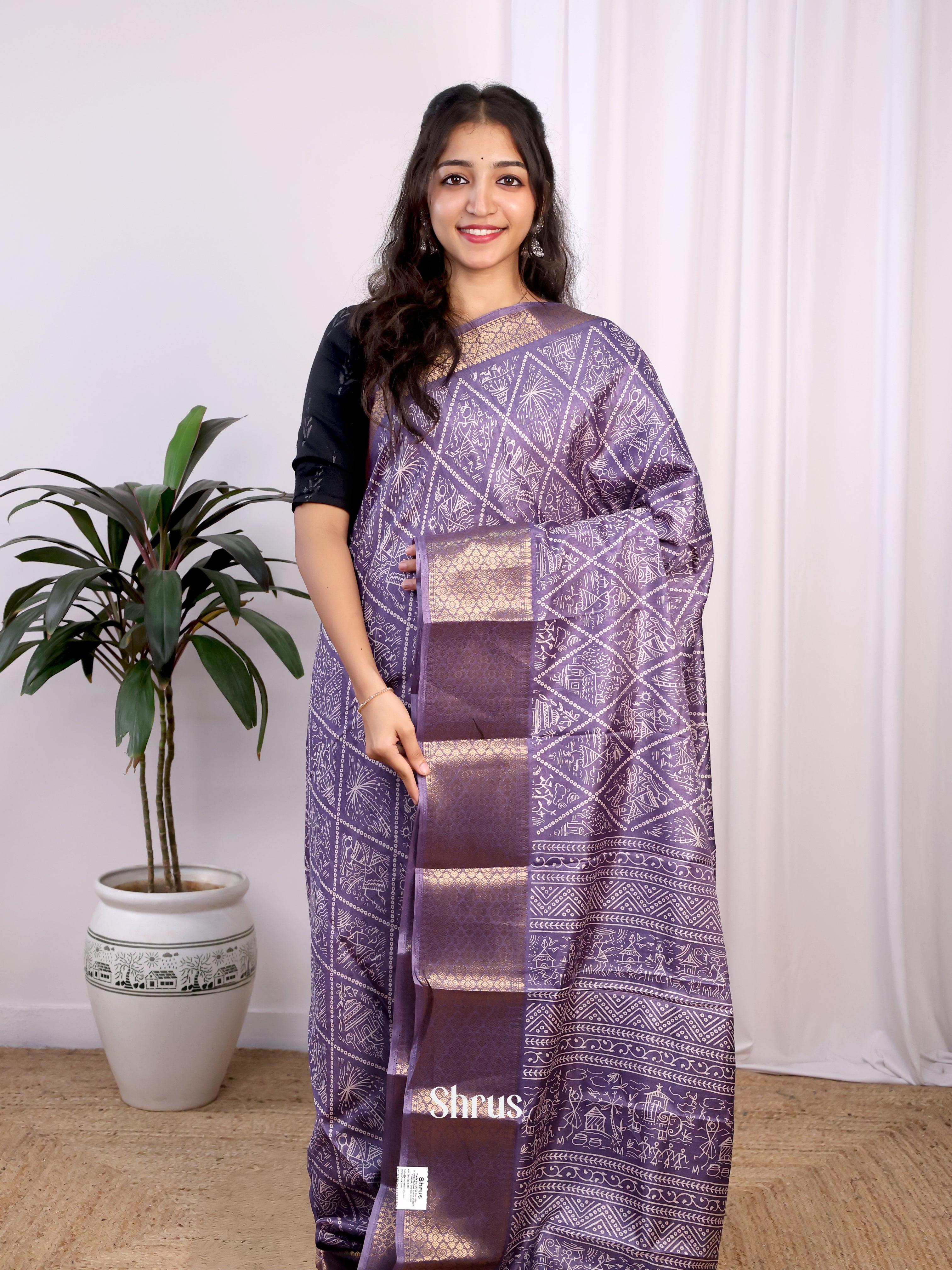 CIS20328 - Semi Crepe Saree - Shop on Shrus.com