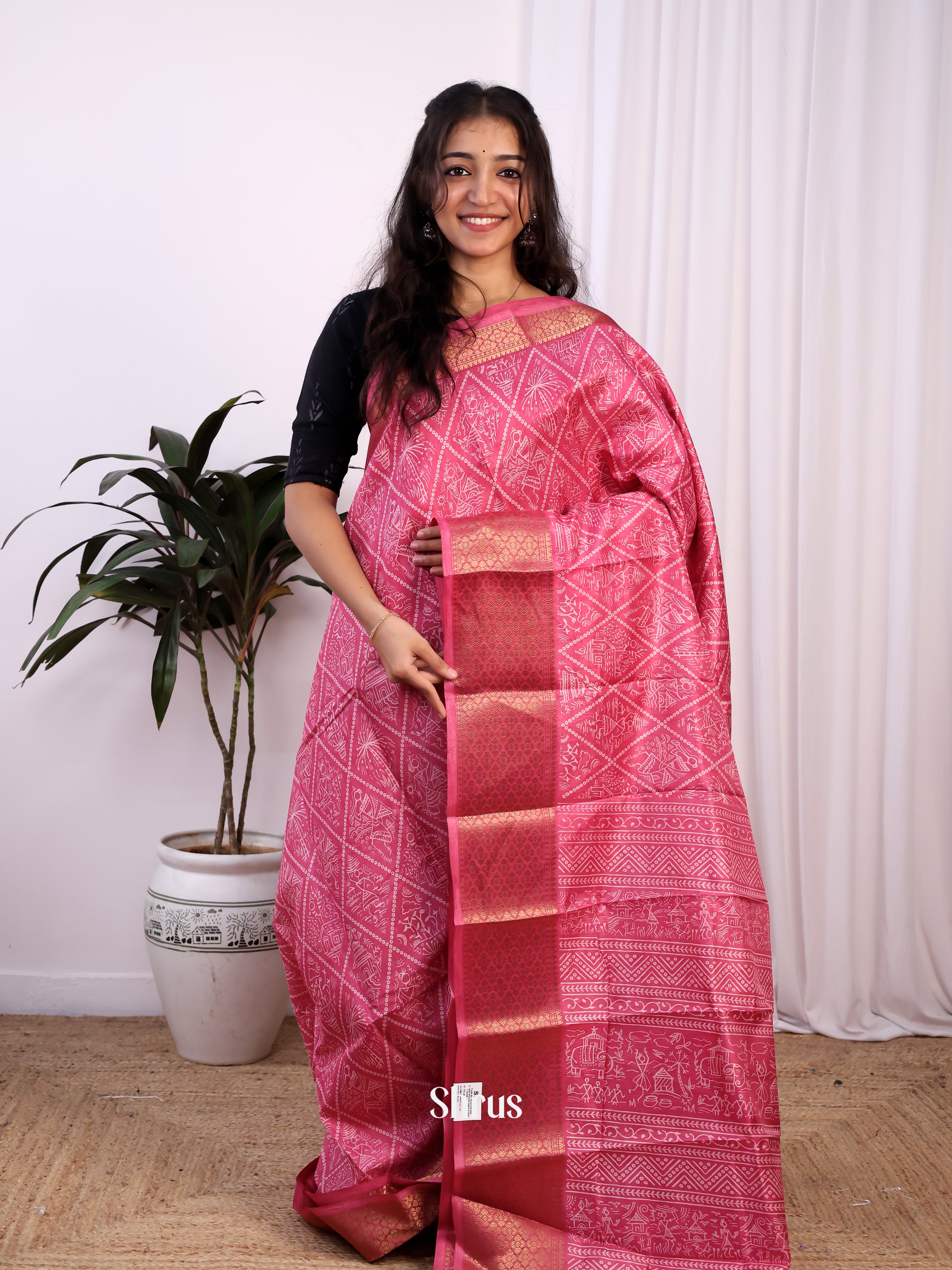 CIS20329 - Semi Crepe Saree - Shop on Shrus.com