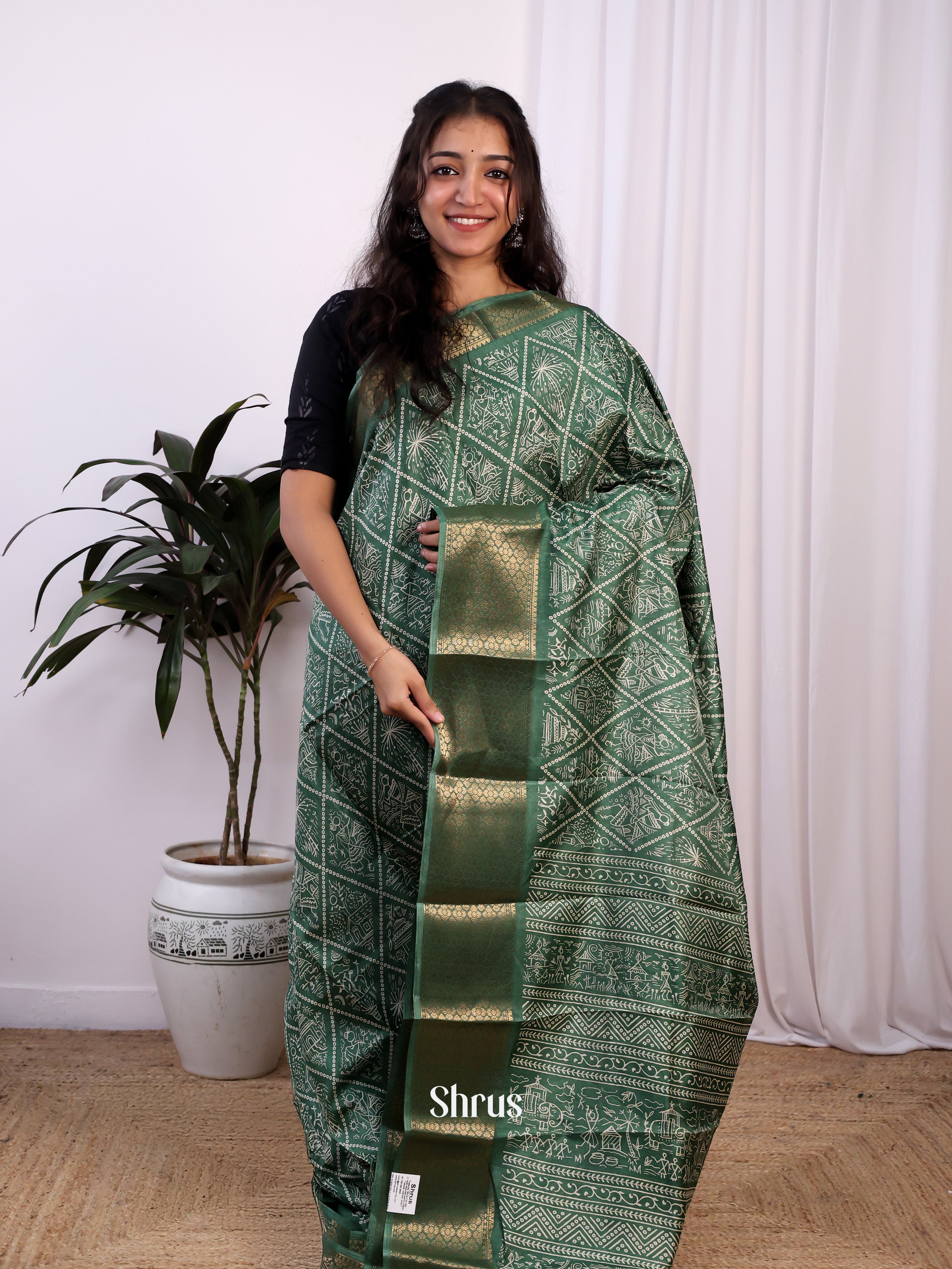 CIS20330 - Semi Crepe Saree - Shop on Shrus.com