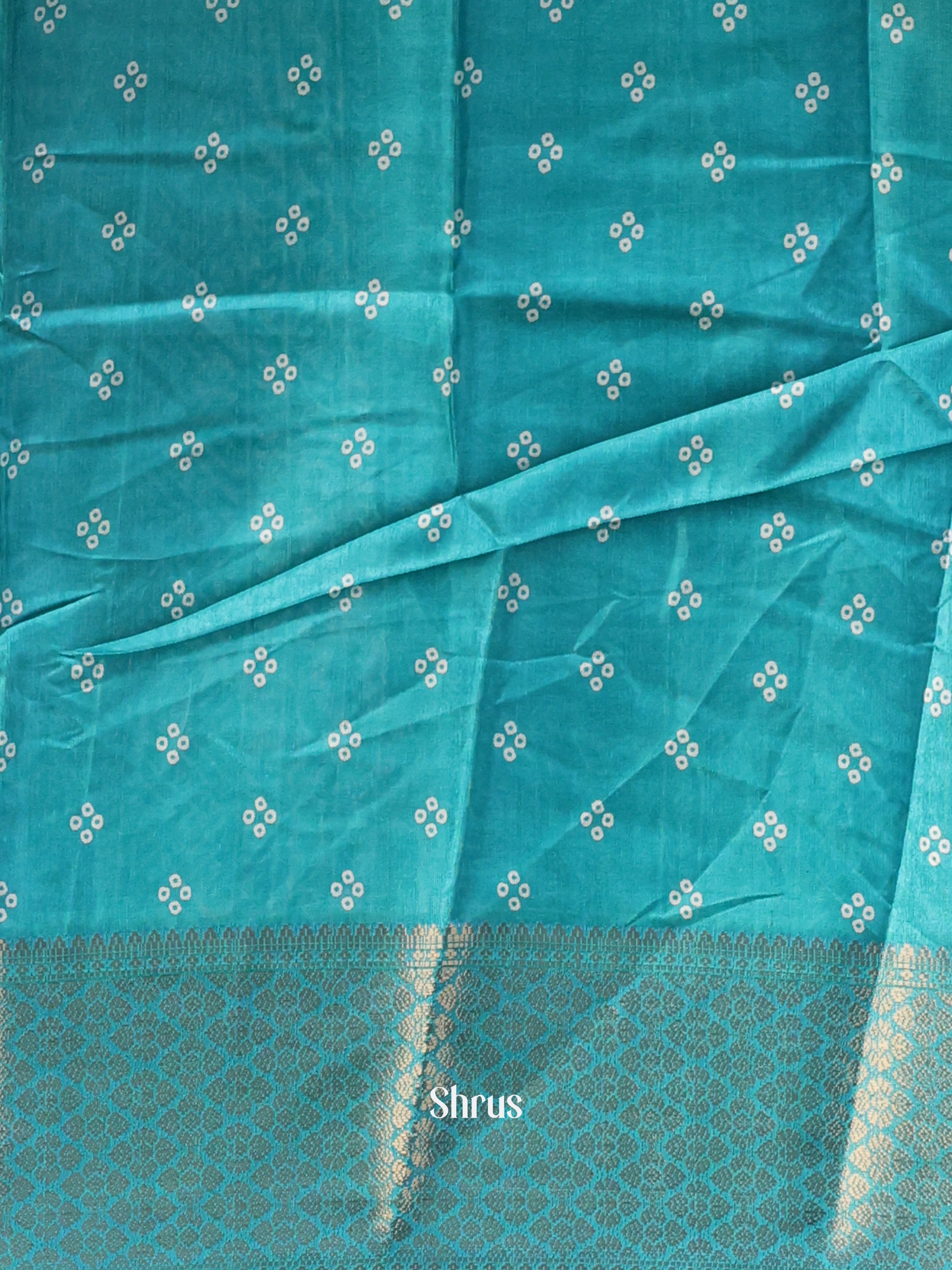 blue - Semi Crepe Saree - Shop on Shrus.com