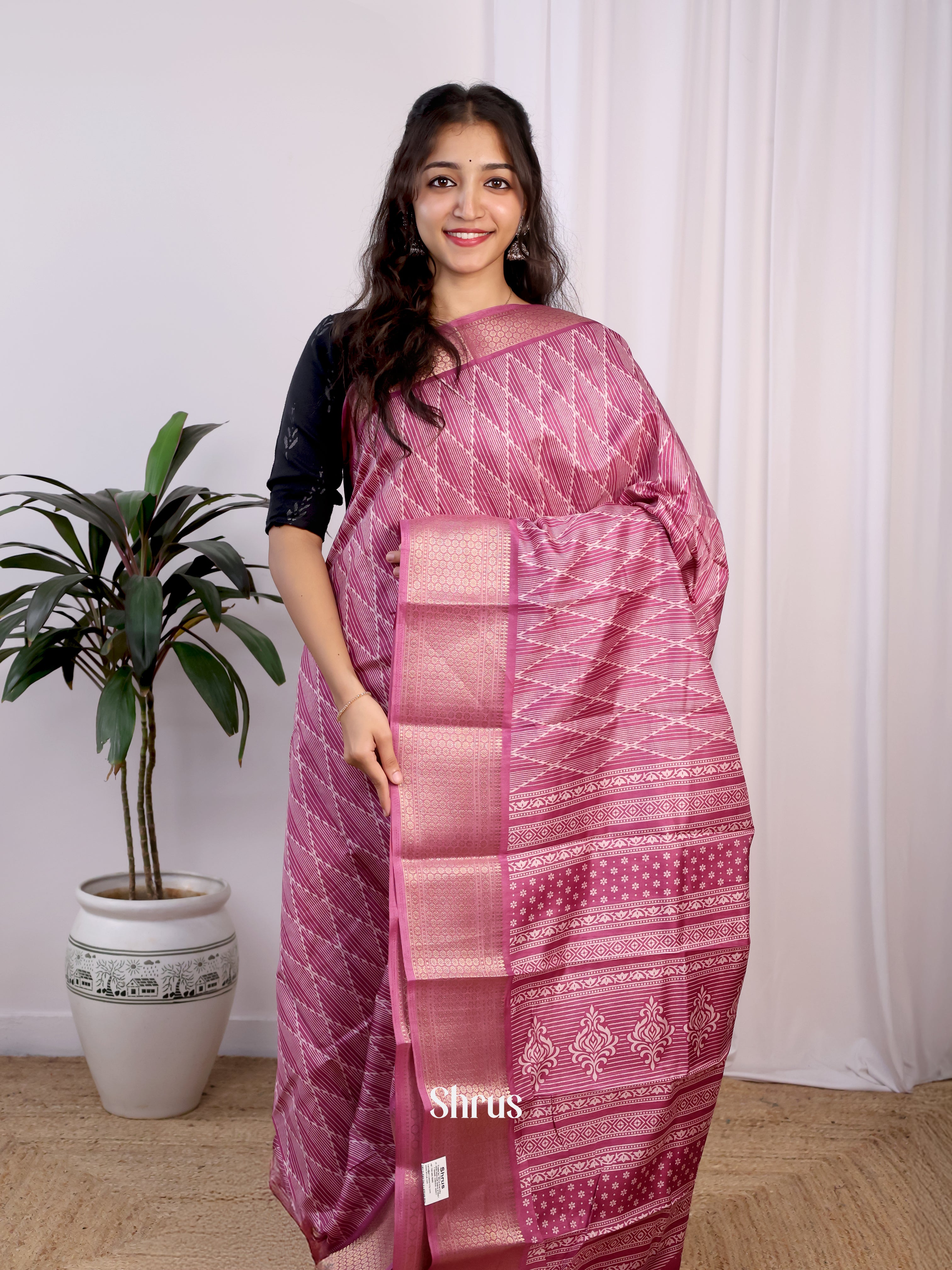 CIS20345 - Semi Crepe Saree - Shop on Shrus.com