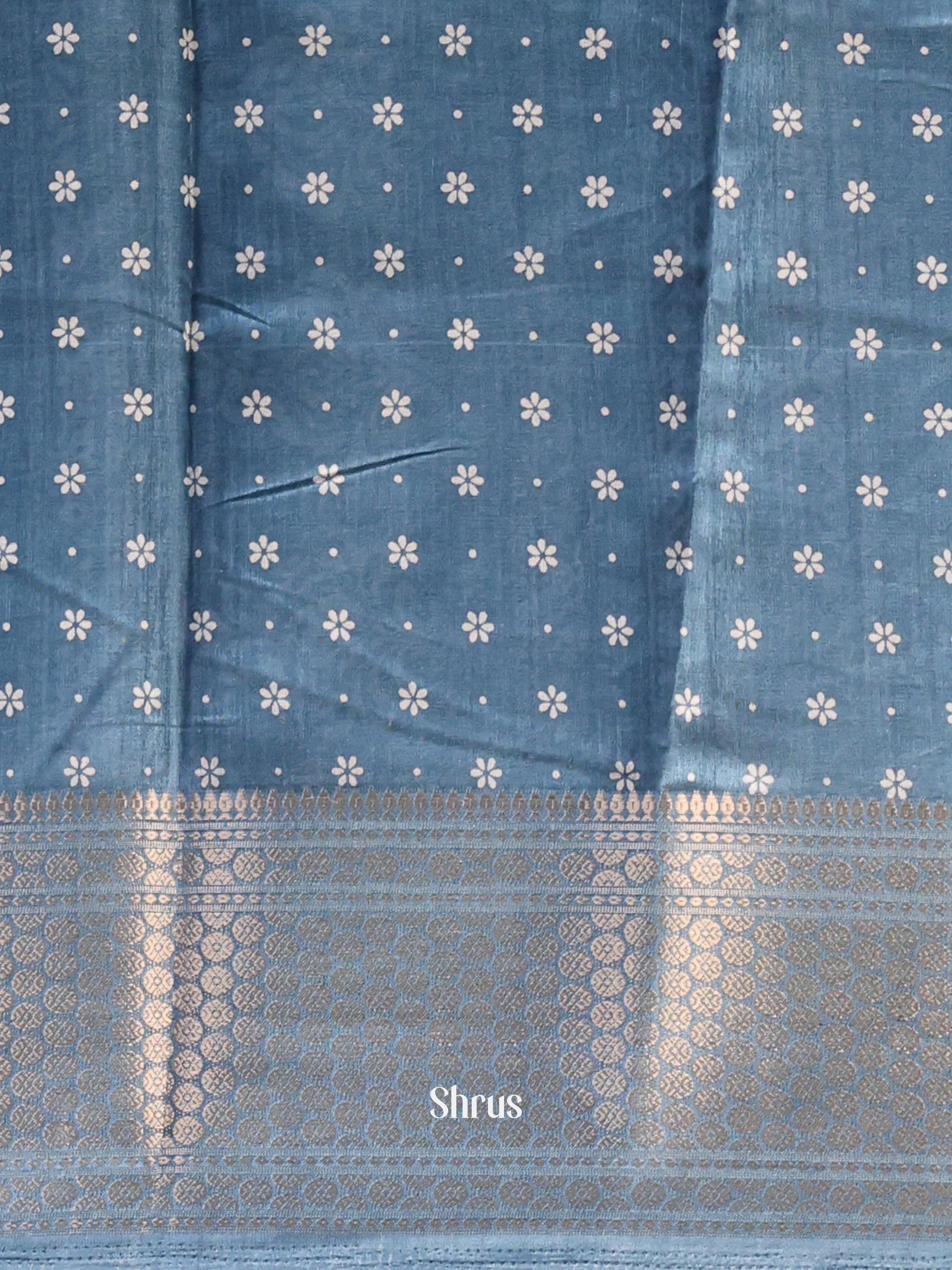 Grey - Semi Crepe Saree - Shop on Shrus.com