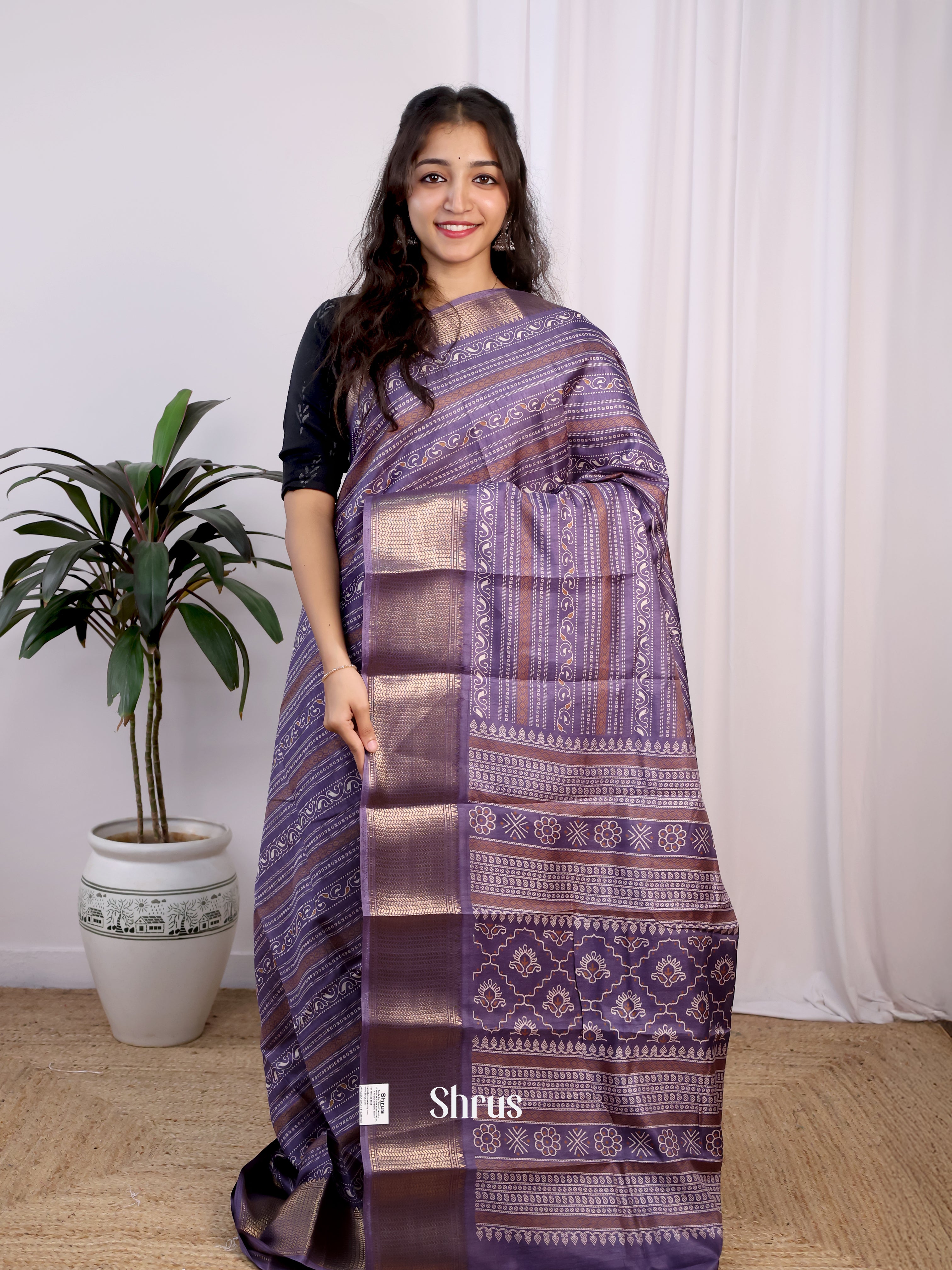 CIS20349 - Semi Crepe Saree - Shop on Shrus.com