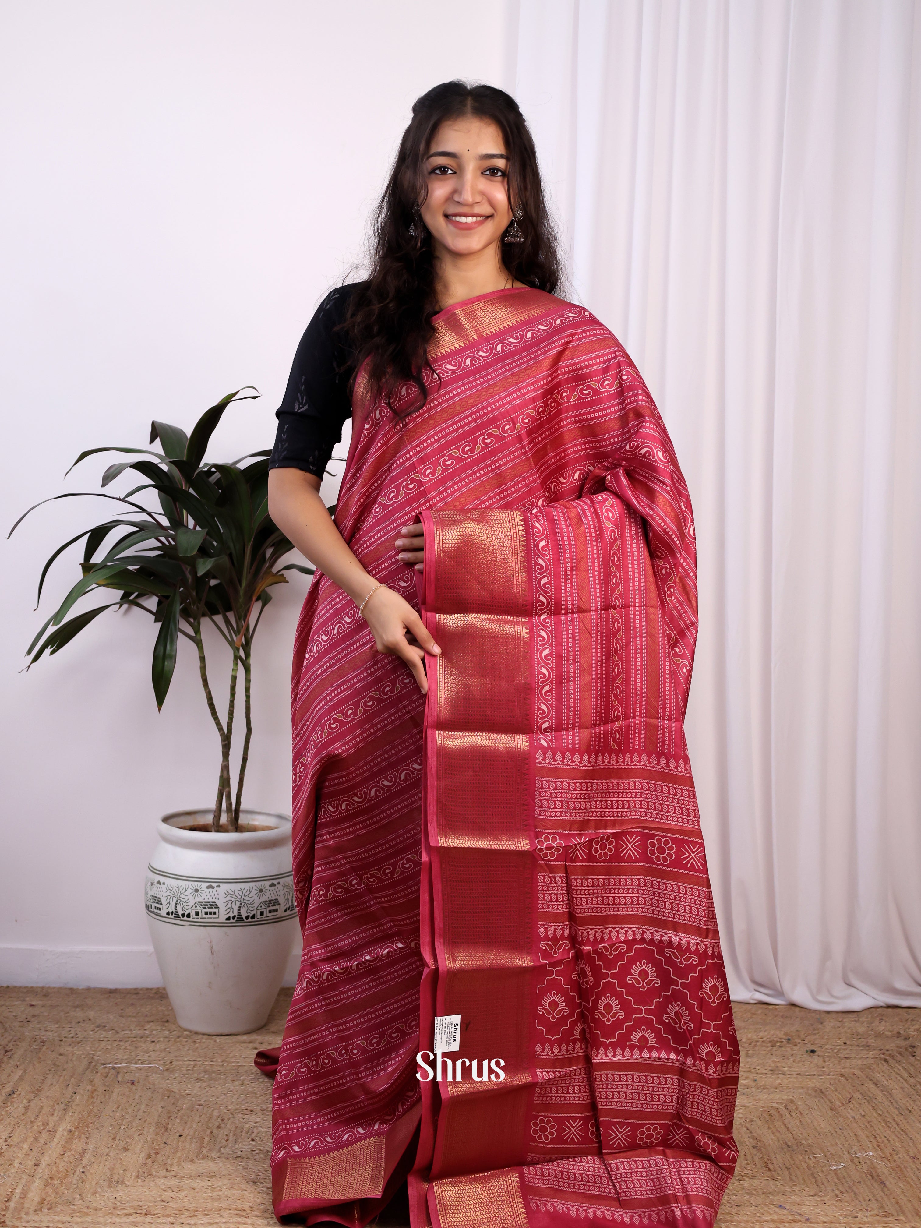 CIS20353 - Semi Crepe Saree - Shop on Shrus.com
