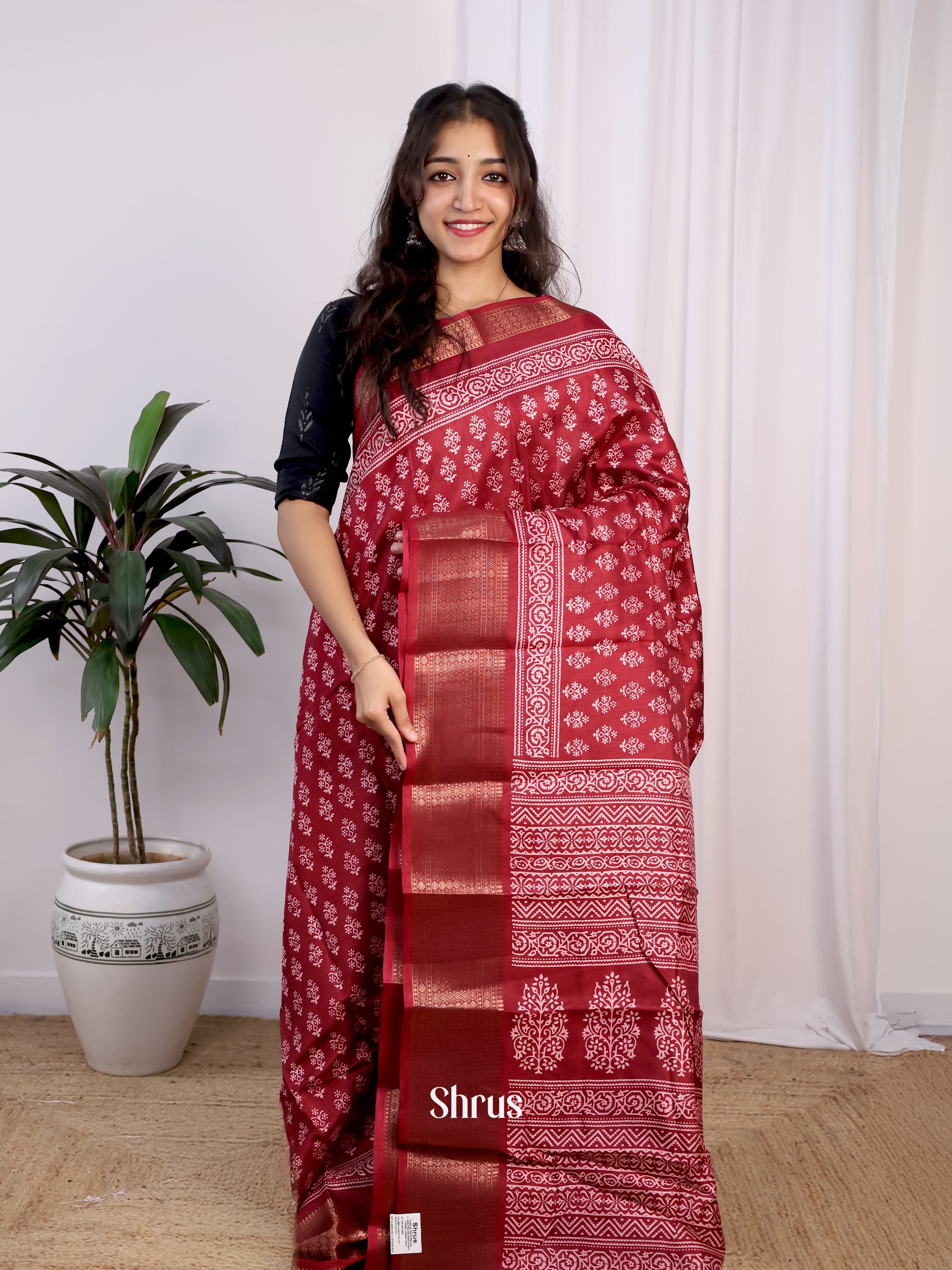 CIS20359 - Semi Crepe Saree - Shop on Shrus.com