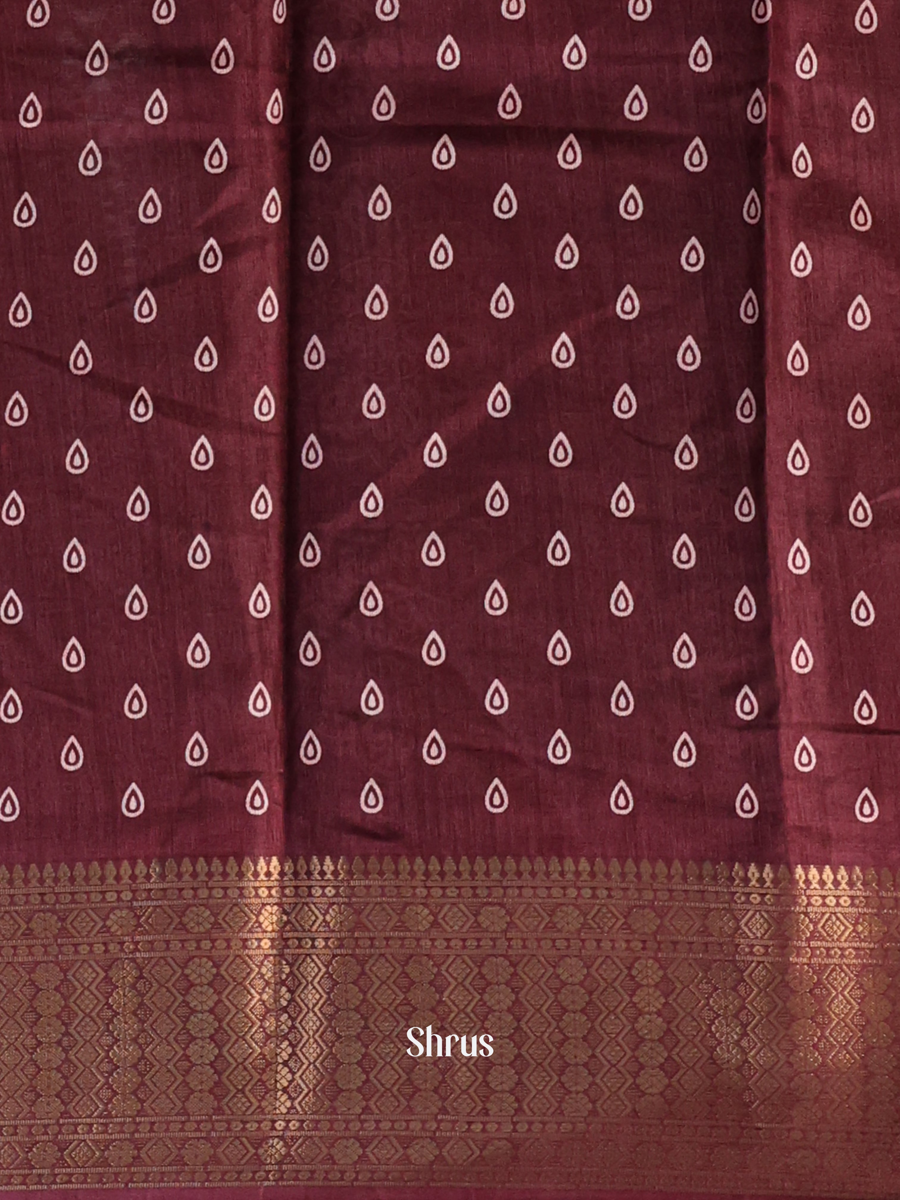 Brown - Semi Crepe Saree - Shop on Shrus.com