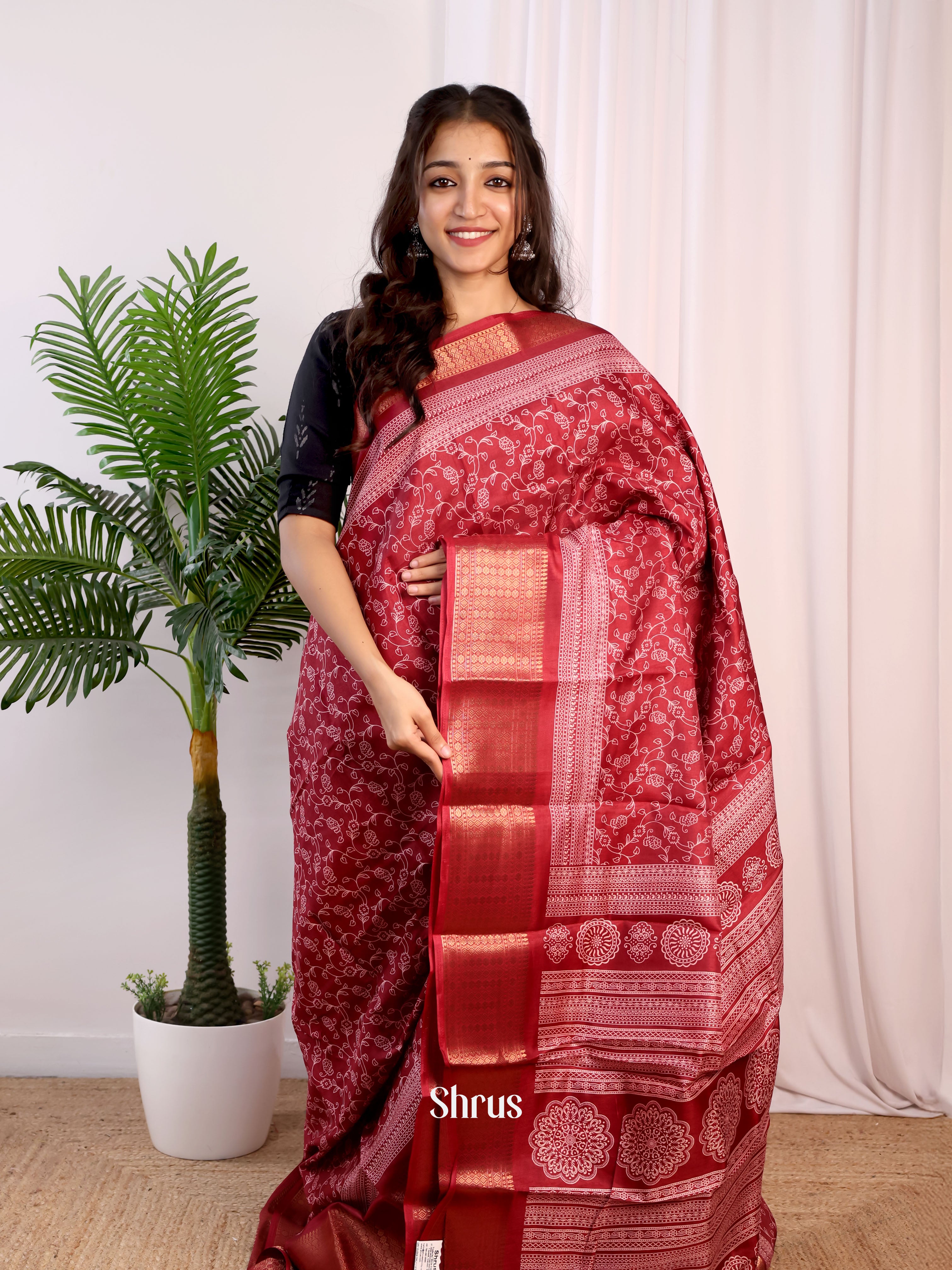 CIS20368 - Semi Crepe Saree - Shop on Shrus.com