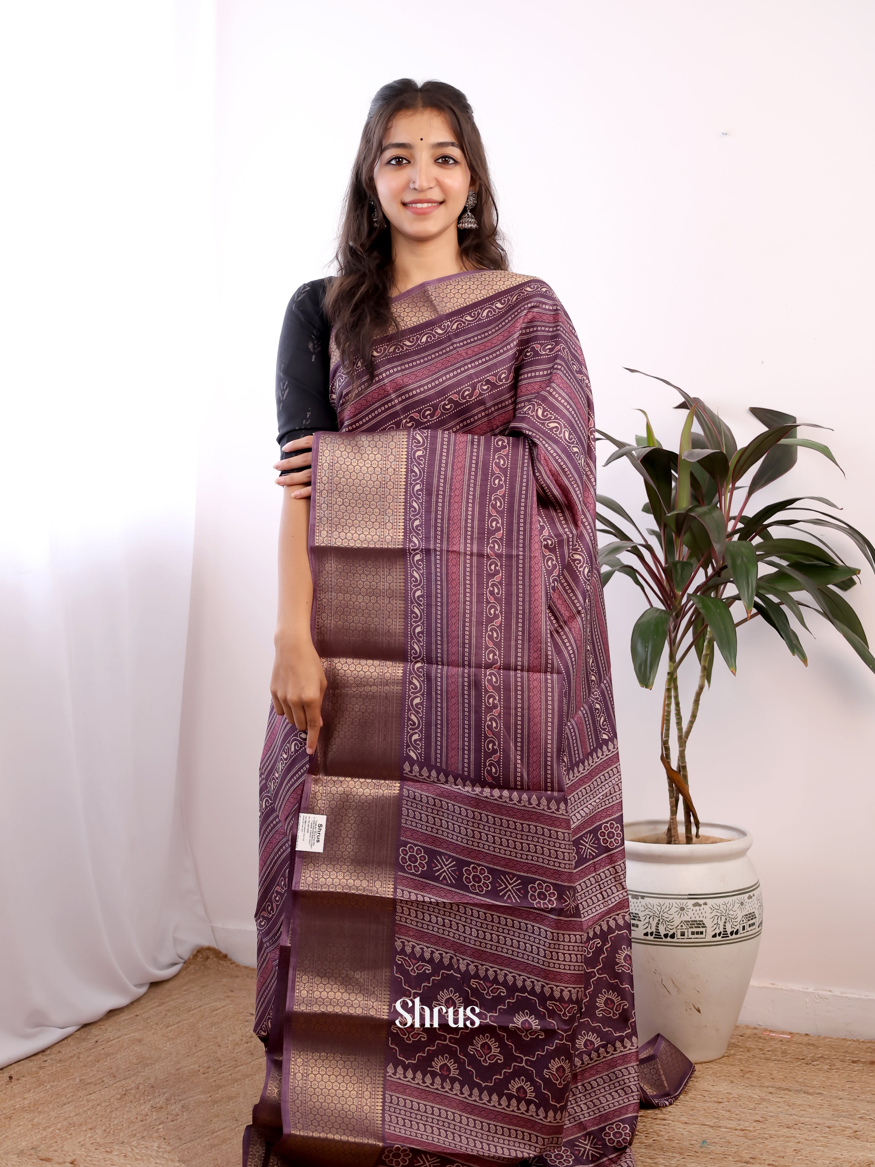 CIS20383 - Semi Crepe Saree - Shop on Shrus.com