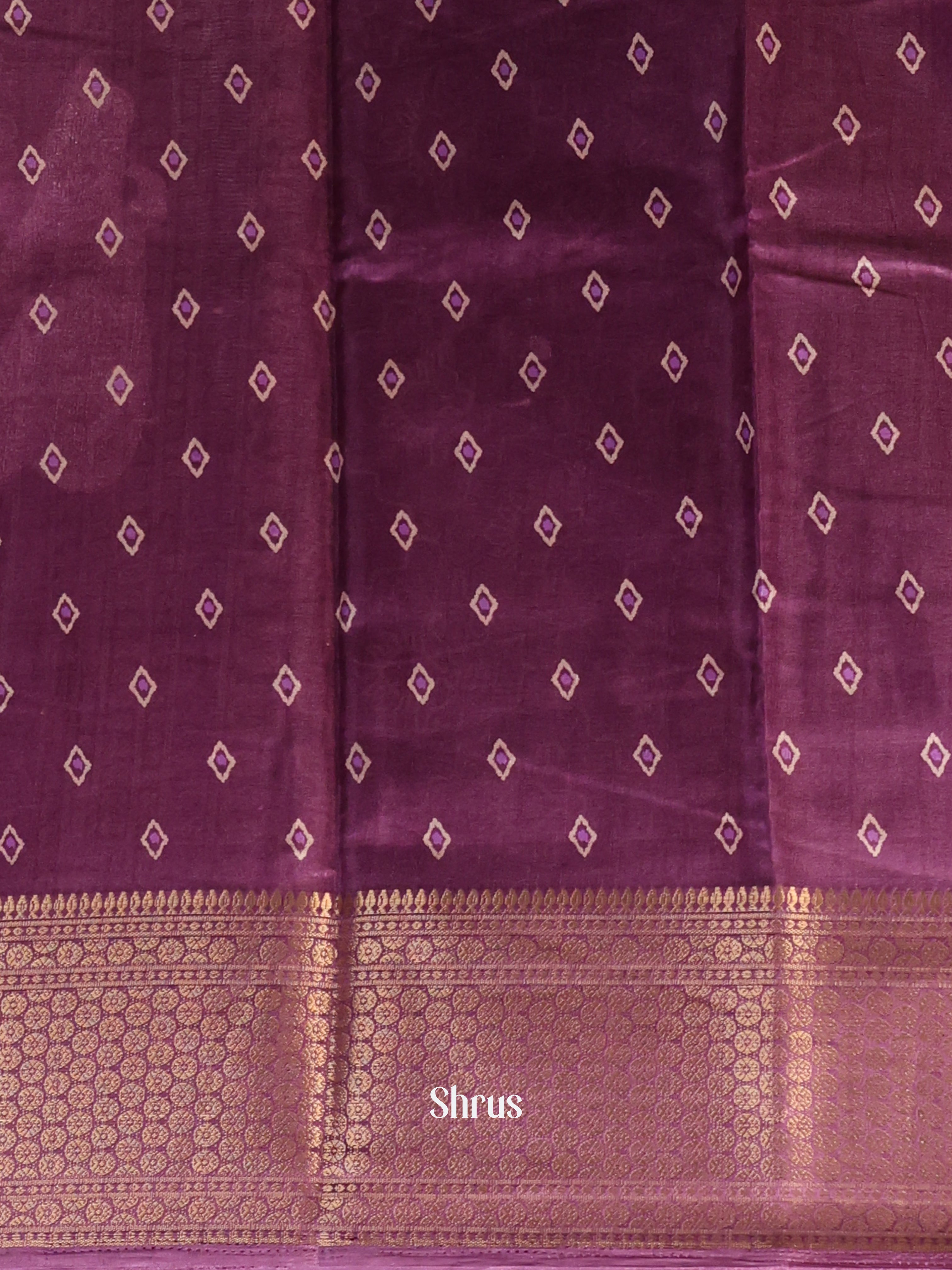 Purple - Semi Crepe Saree - Shop on Shrus.com
