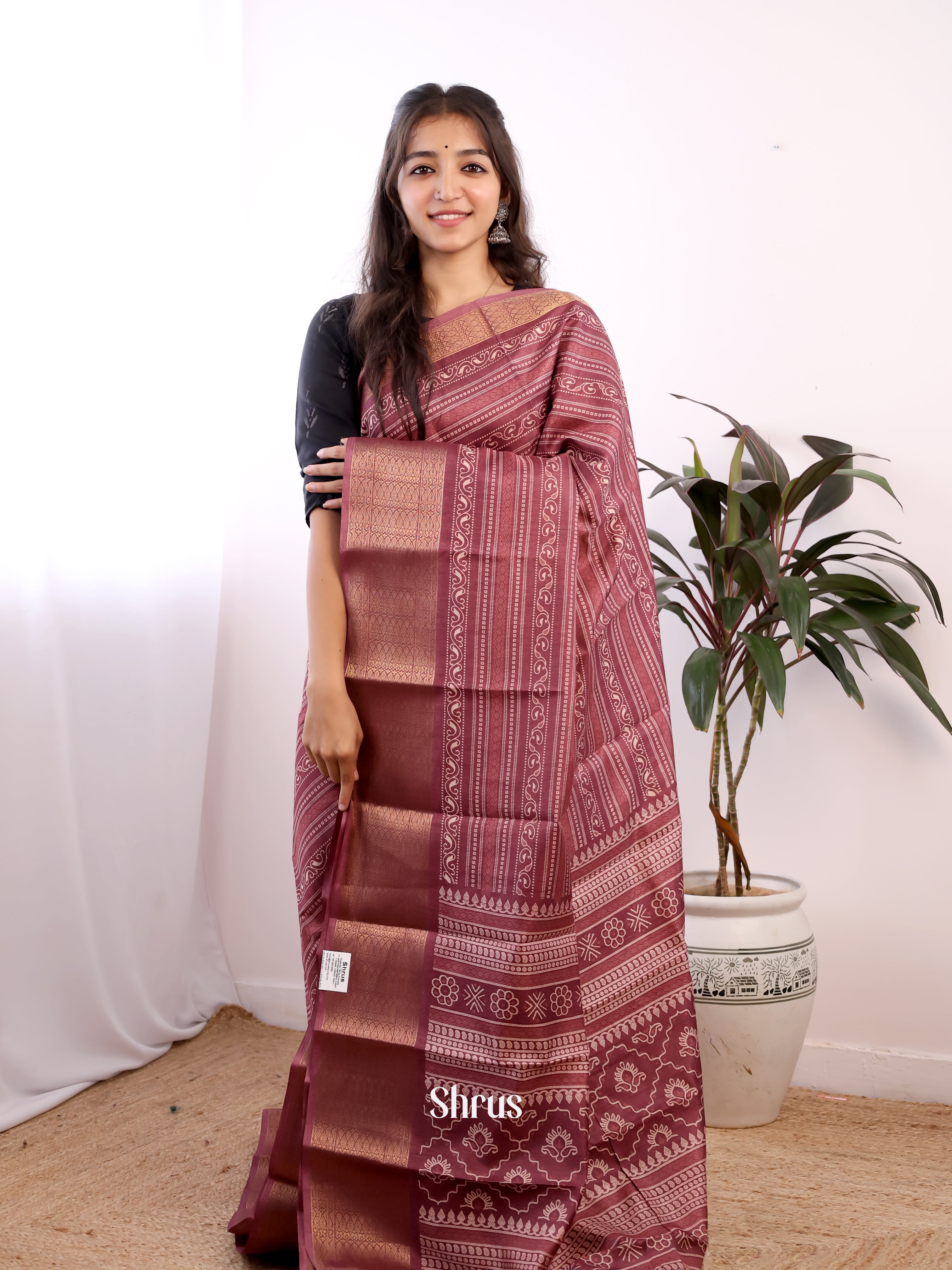 CIS20387 - Semi Crepe Saree - Shop on Shrus.com