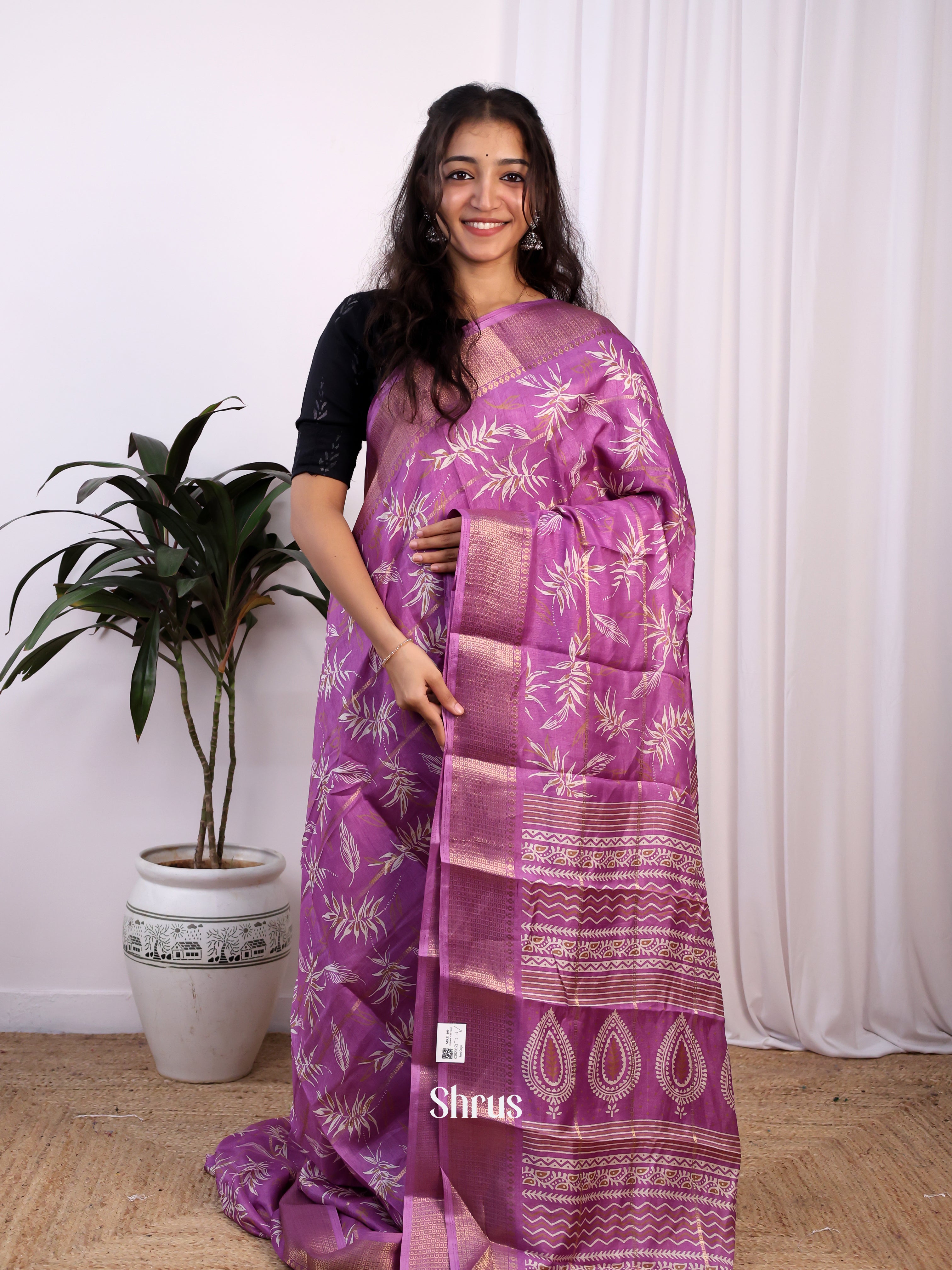 CIS20392 - Semi Crepe Saree - Shop on Shrus.com