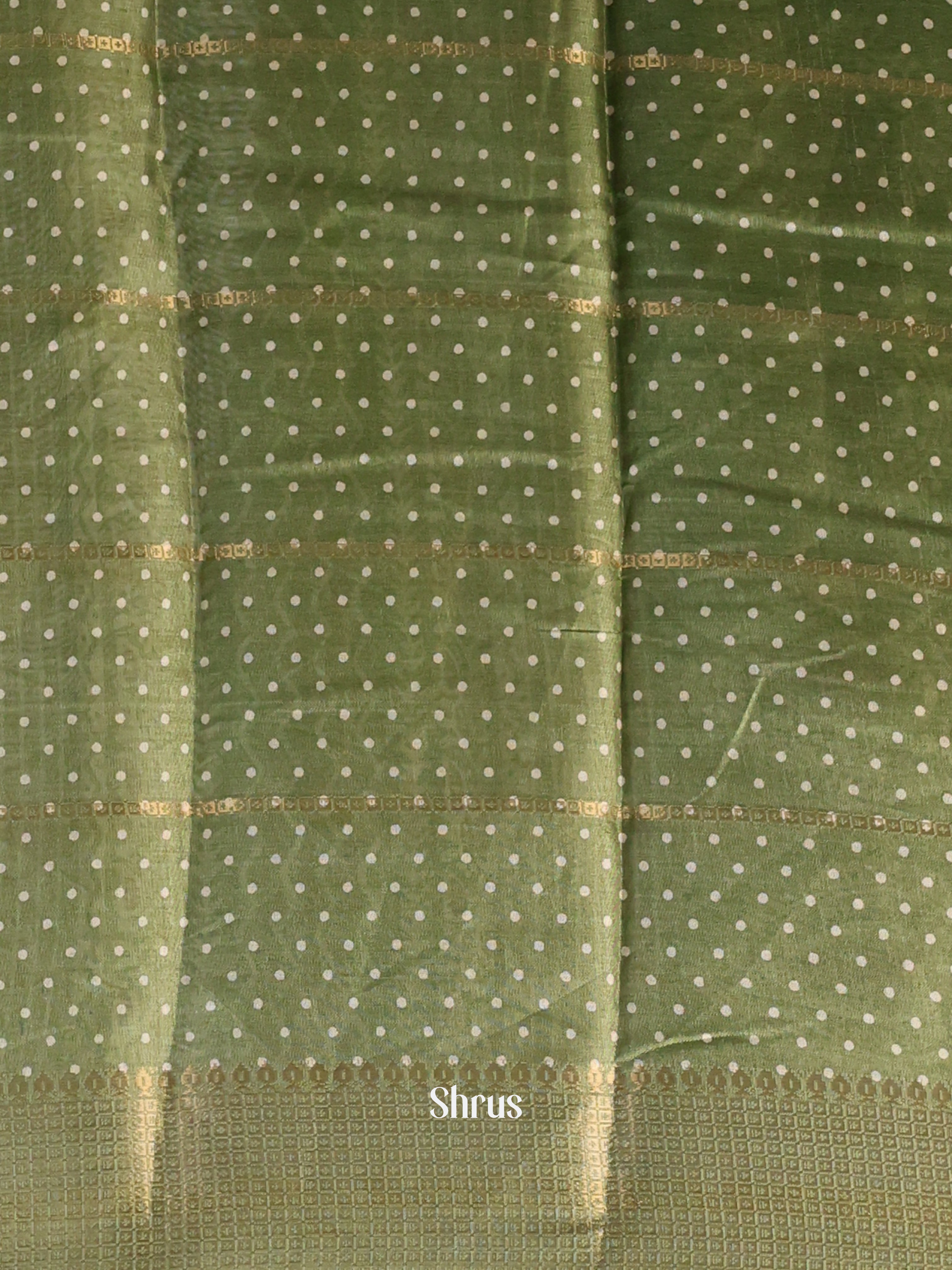 Green - Semi Crepe Saree - Shop on Shrus.com