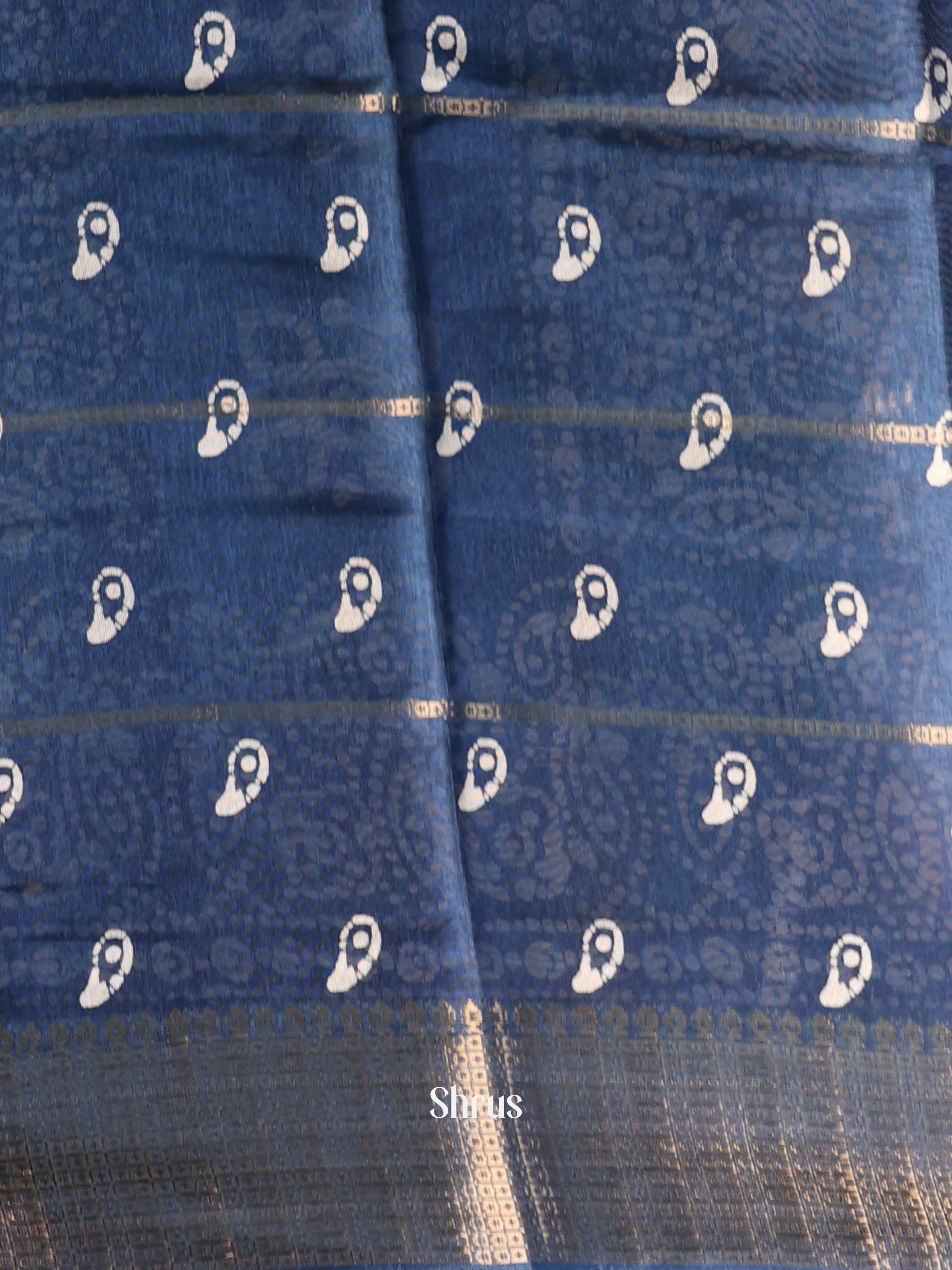 Blue - Semi Crepe Saree - Shop on Shrus.com