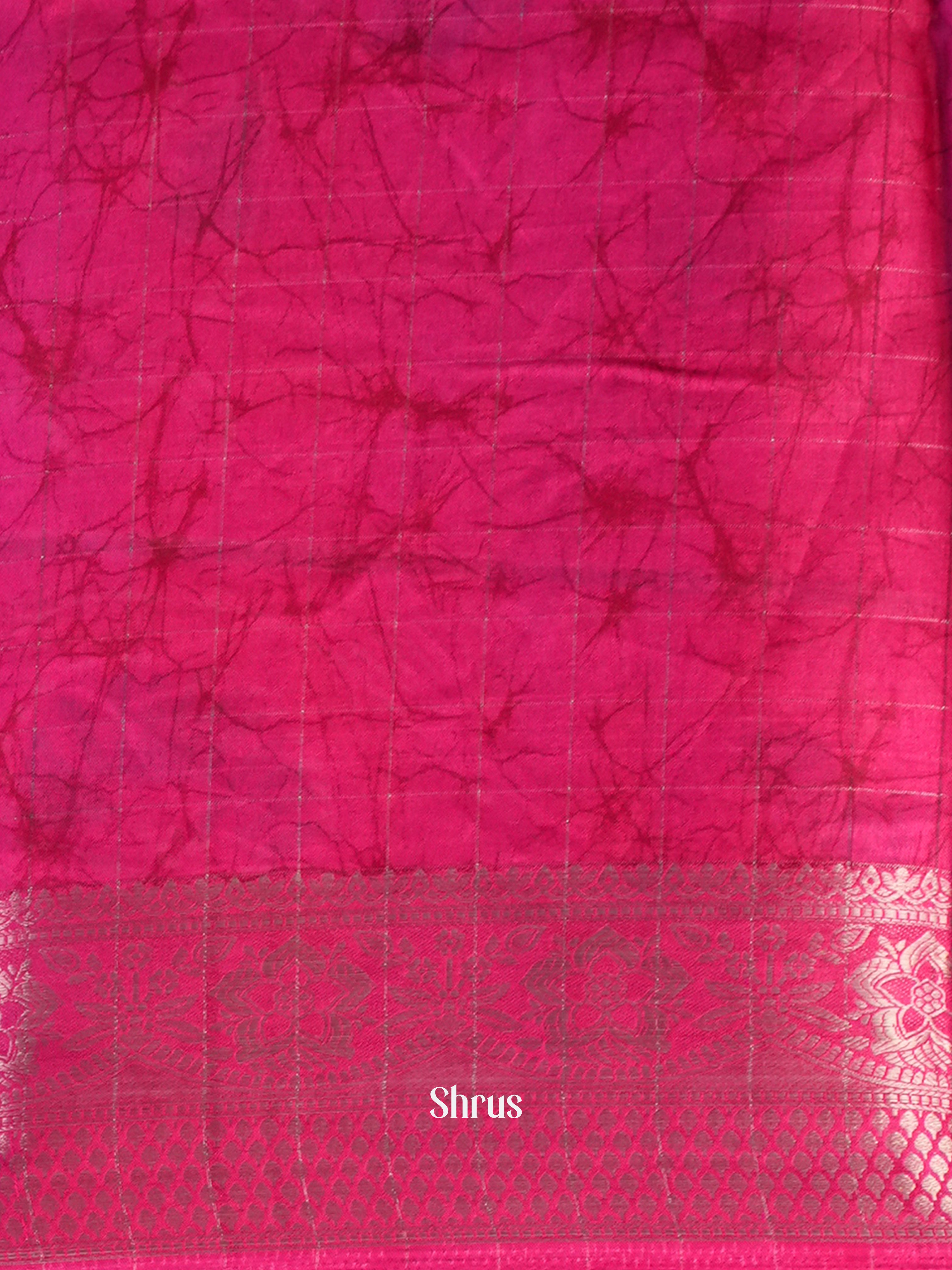 Blue & Pink - Semi Crepe Saree - Shop on Shrus.com