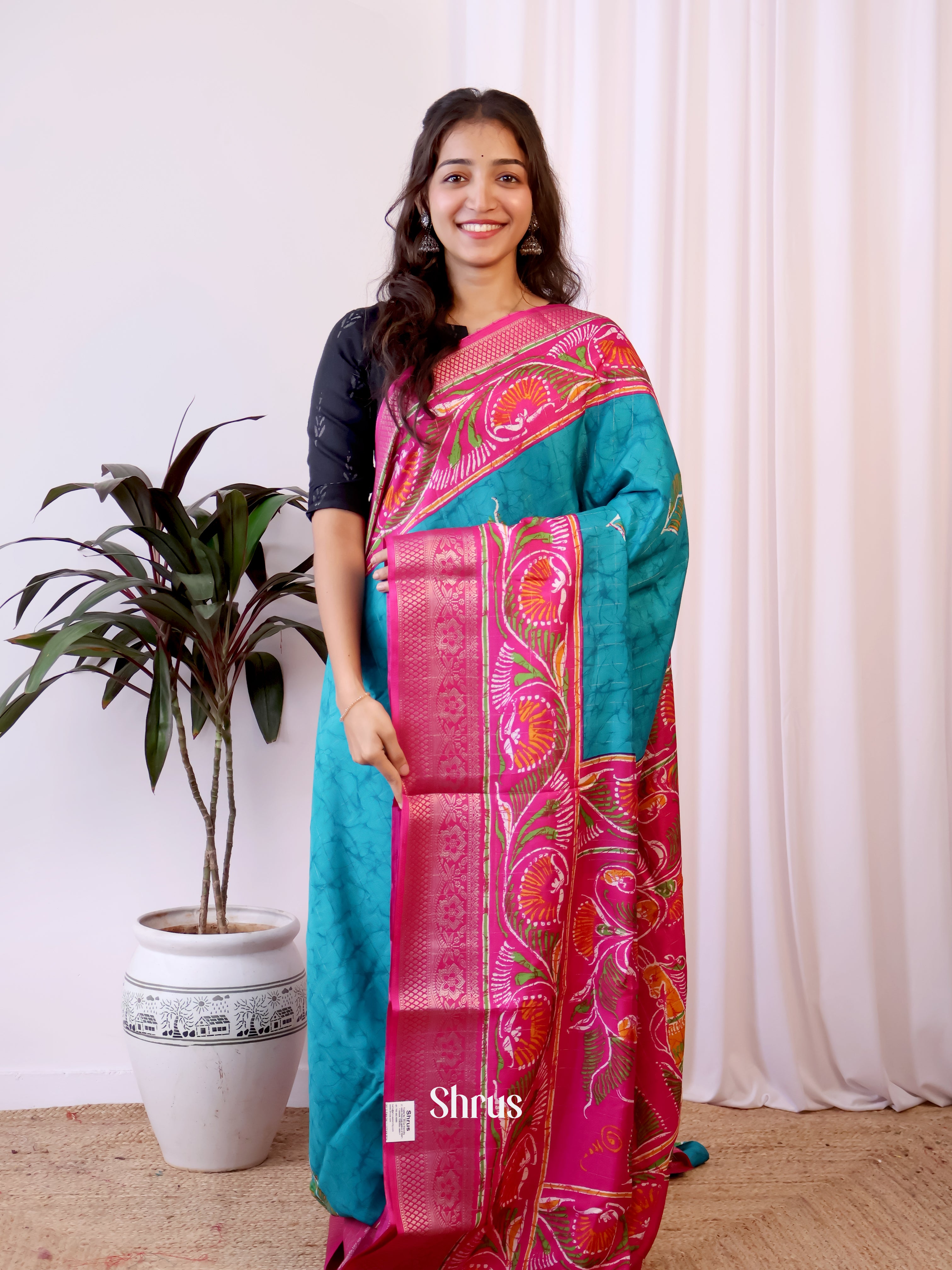 CIS20421 - Semi Crepe Saree - Shop on Shrus.com