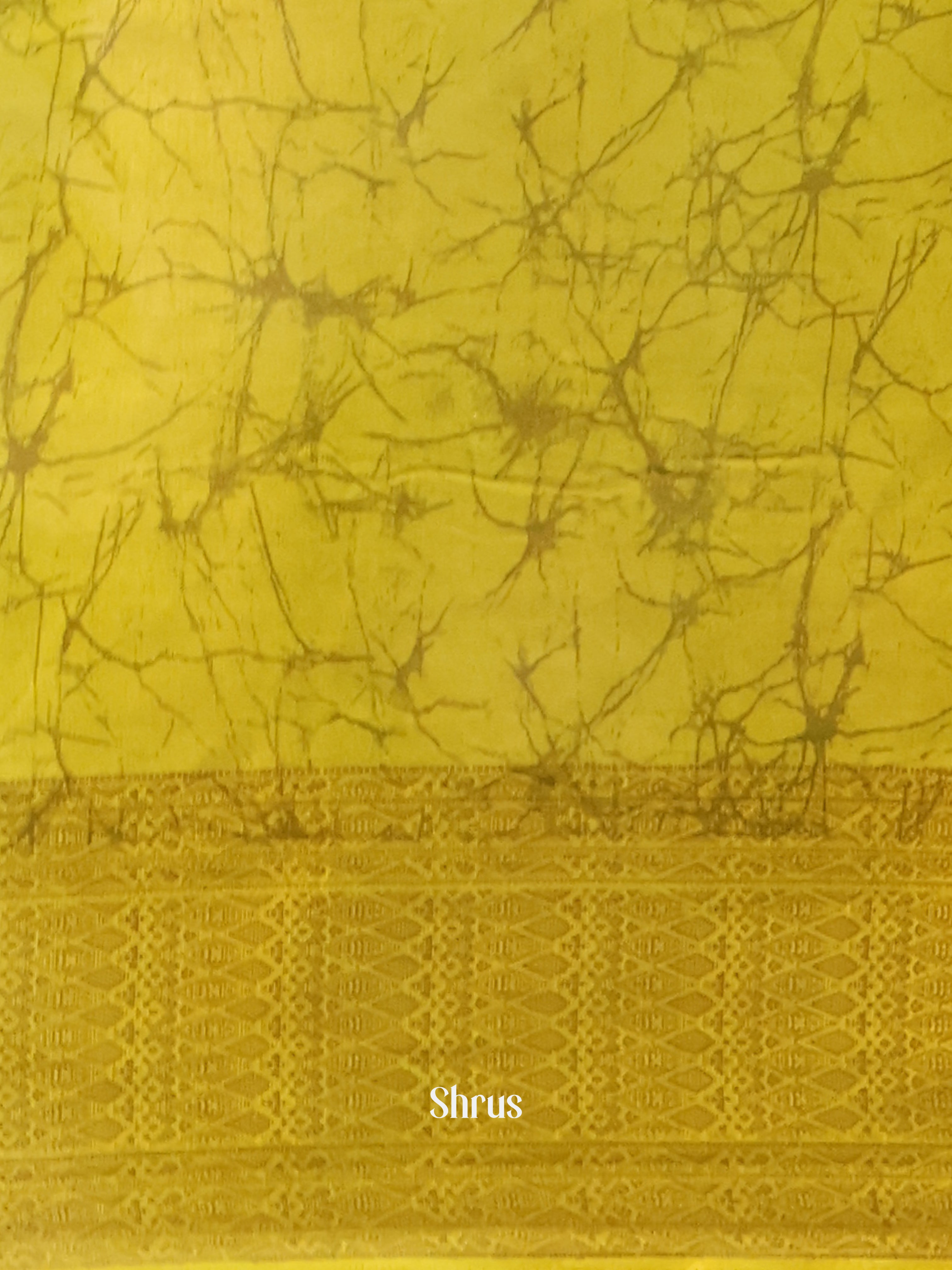 Violet & Yellow - Semi Crepe Saree - Shop on Shrus.com