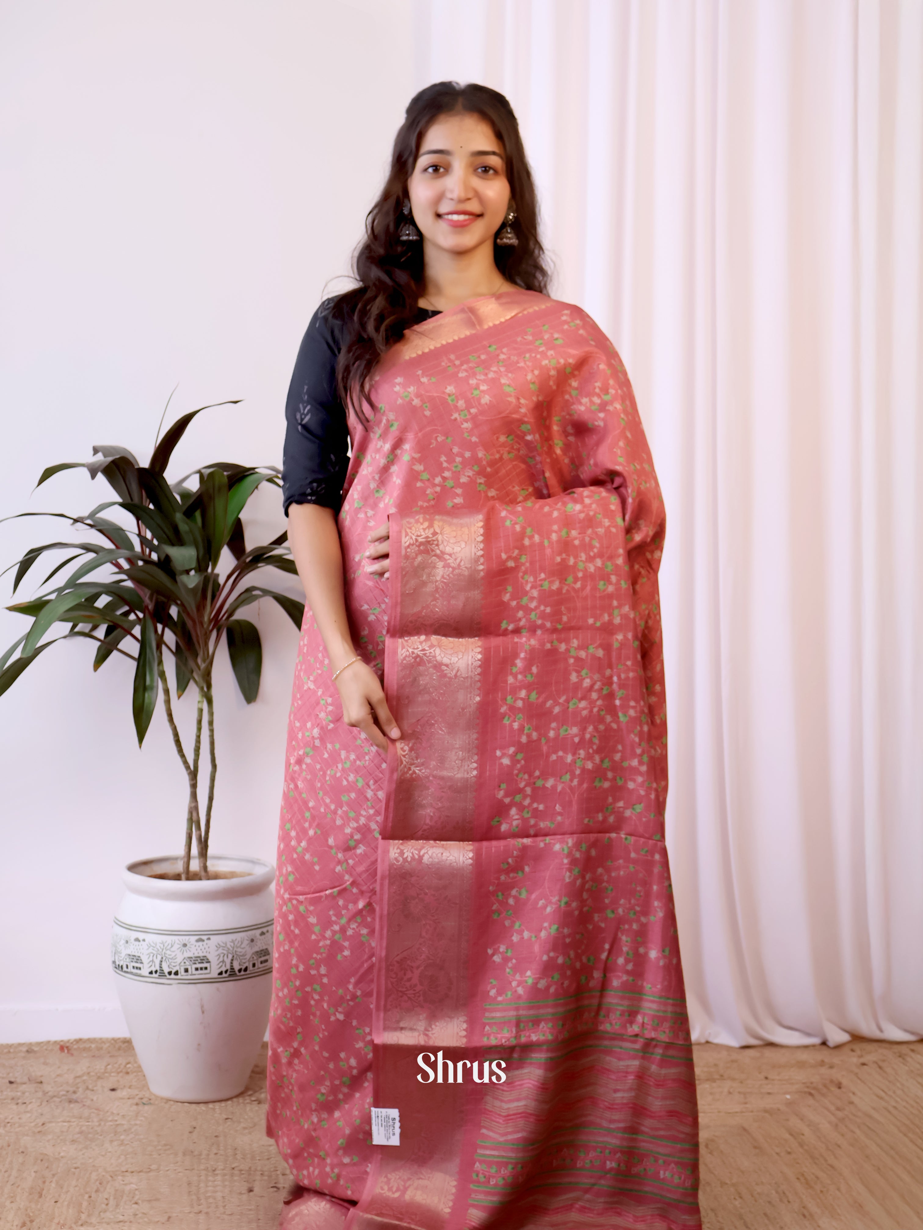 CIS20424 - Semi Crepe Saree - Shop on Shrus.com