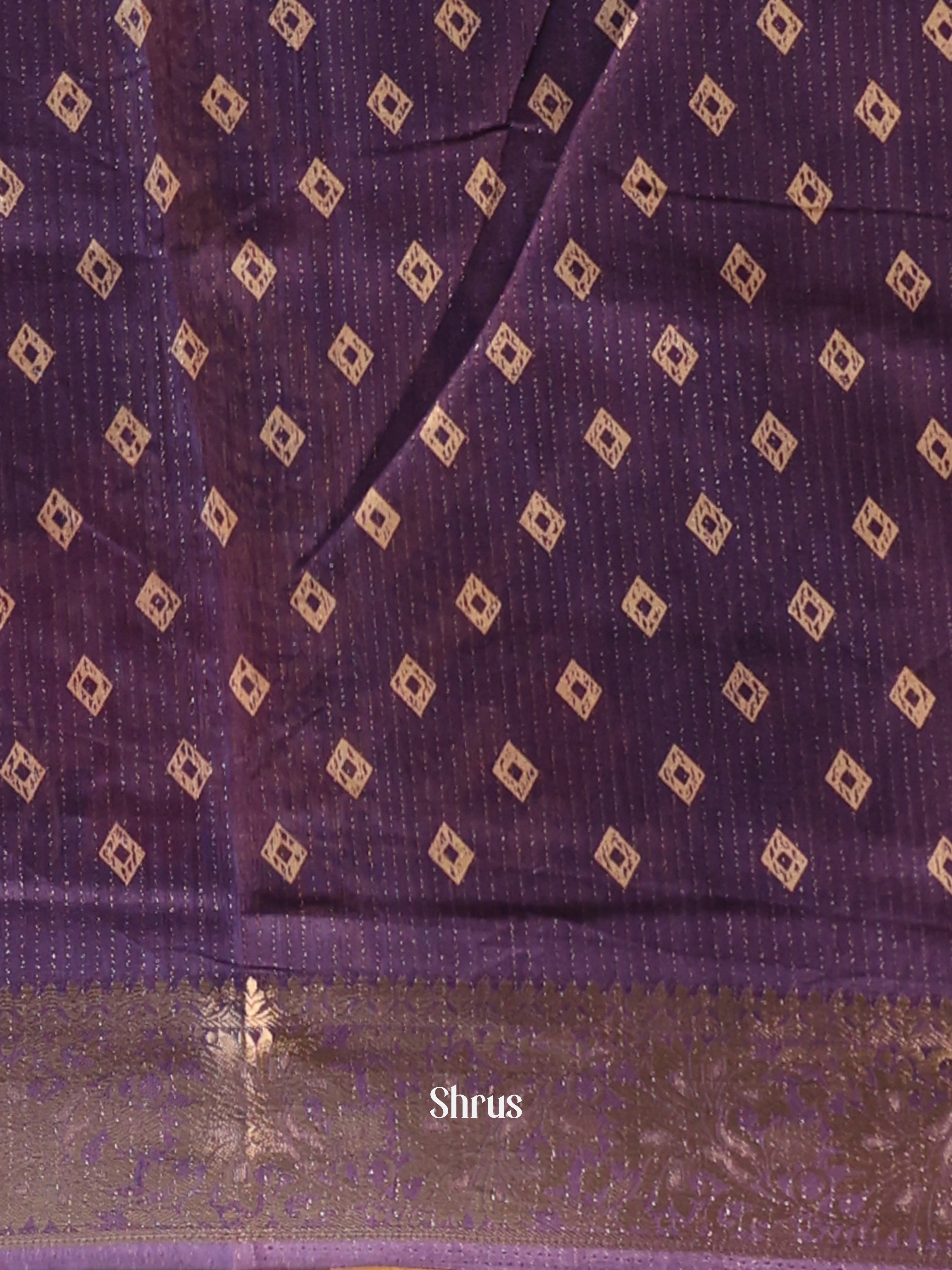 Purple- Semi Crepe Saree - Shop on Shrus.com