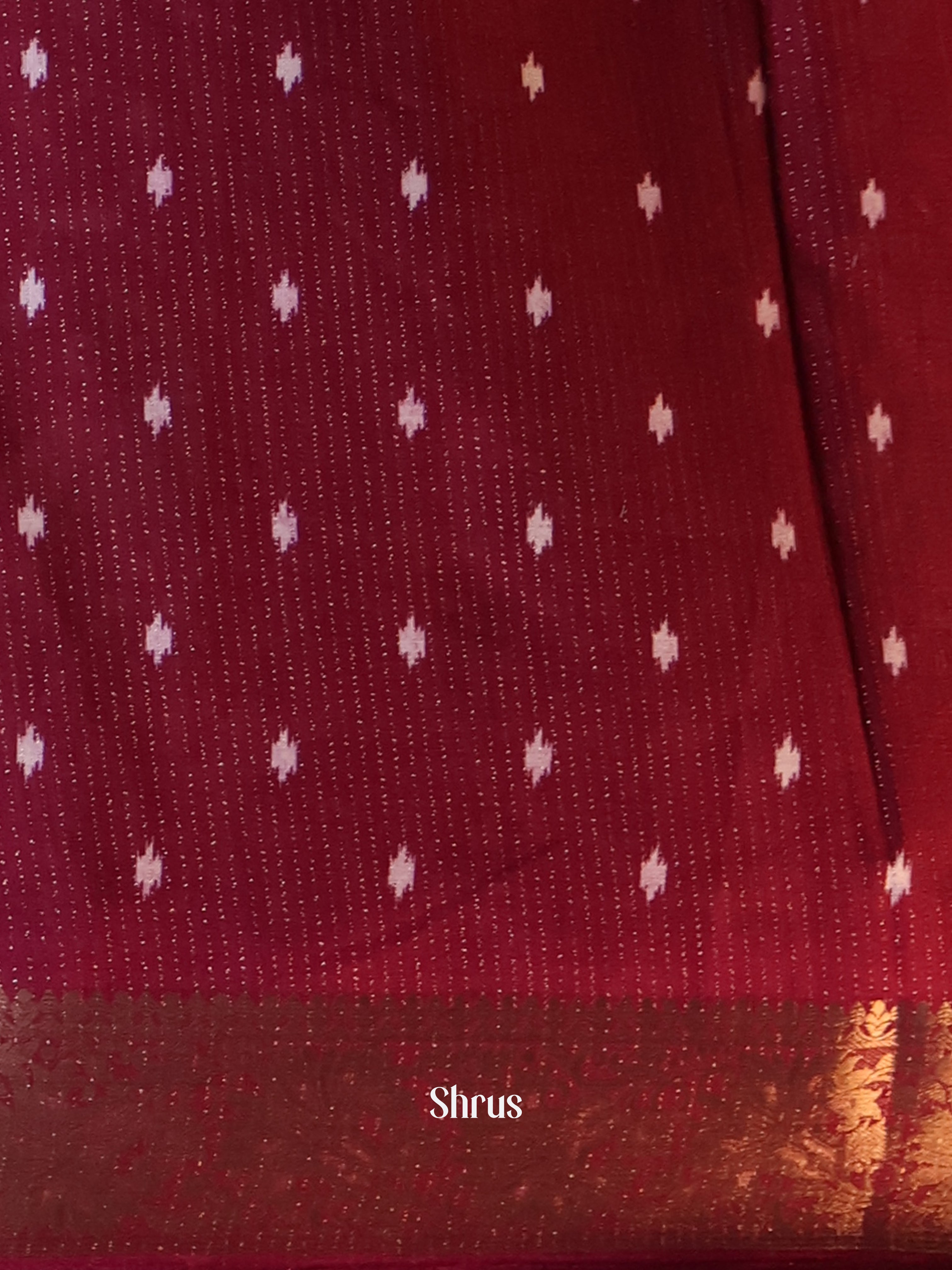 Maroon- Semi Crepe Saree - Shop on Shrus.com