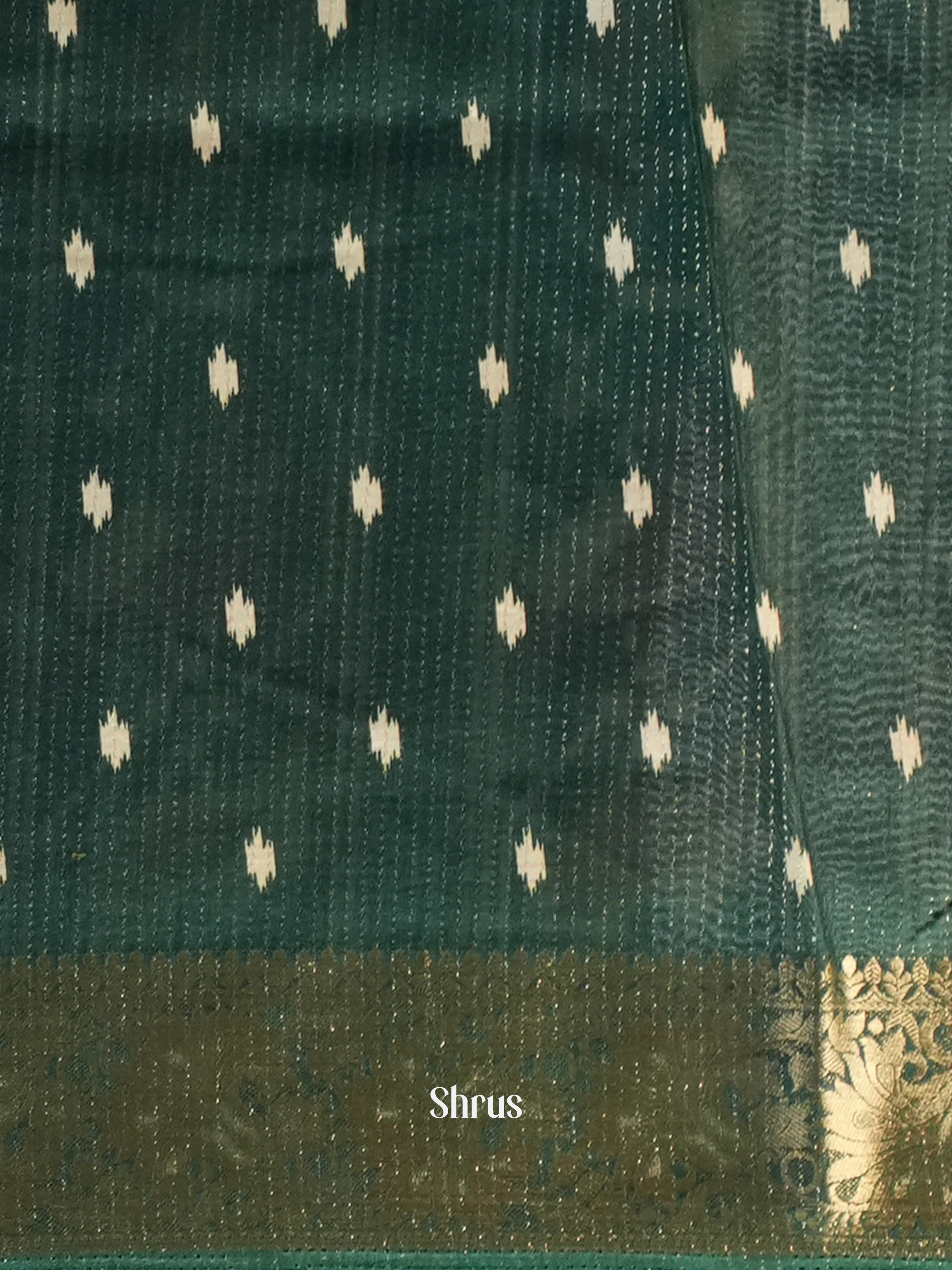 Green - Semi Crepe Saree - Shop on Shrus.com