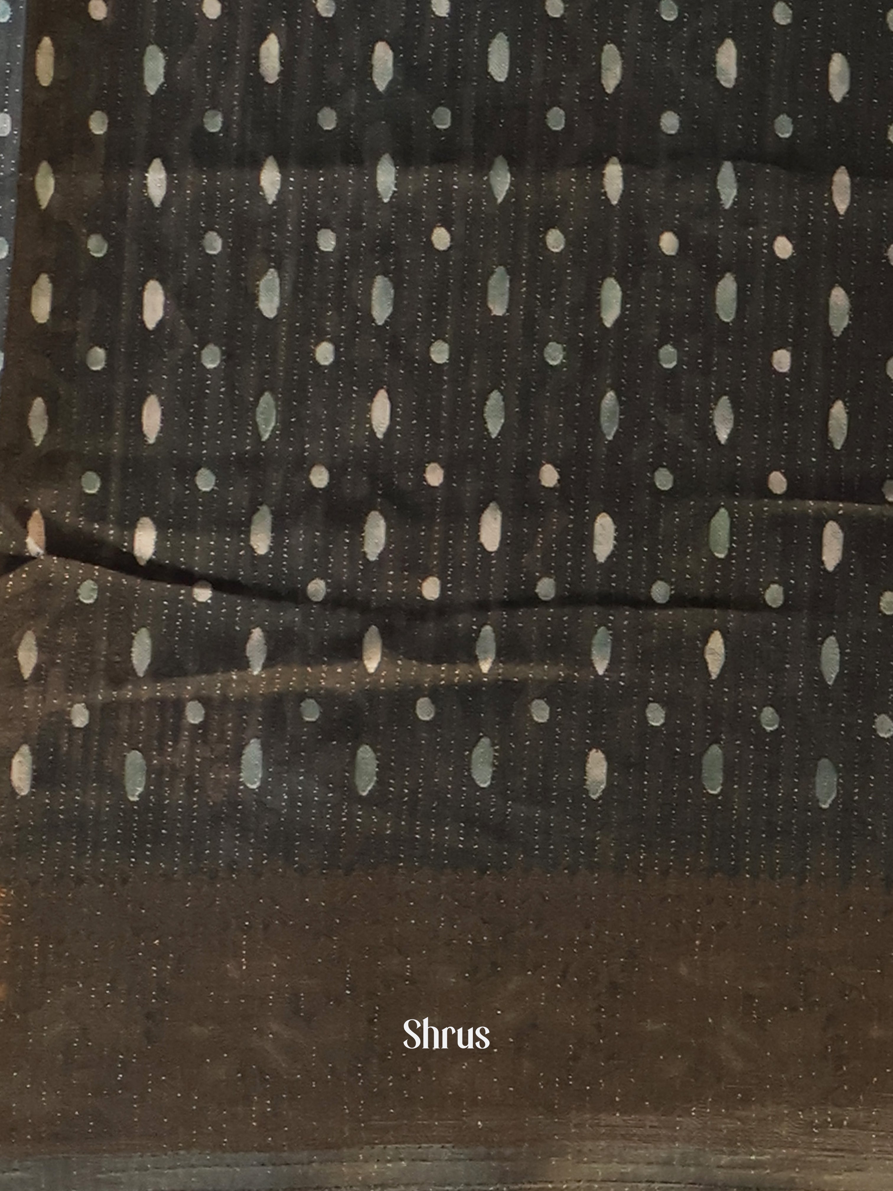 Greyish Green - Semi Crepe Saree - Shop on Shrus.com
