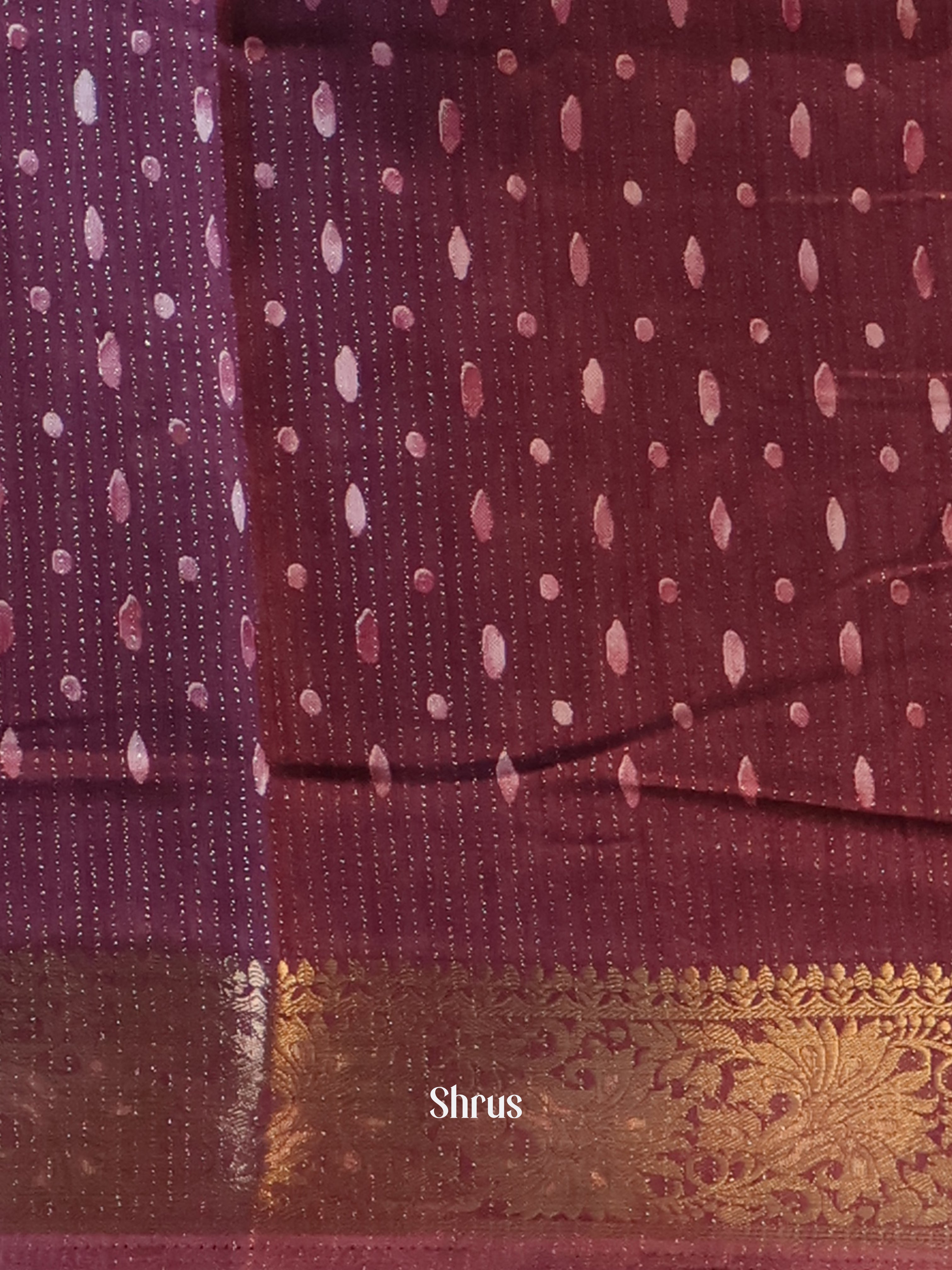 Purple - Semi Crepe Saree - Shop on Shrus.com