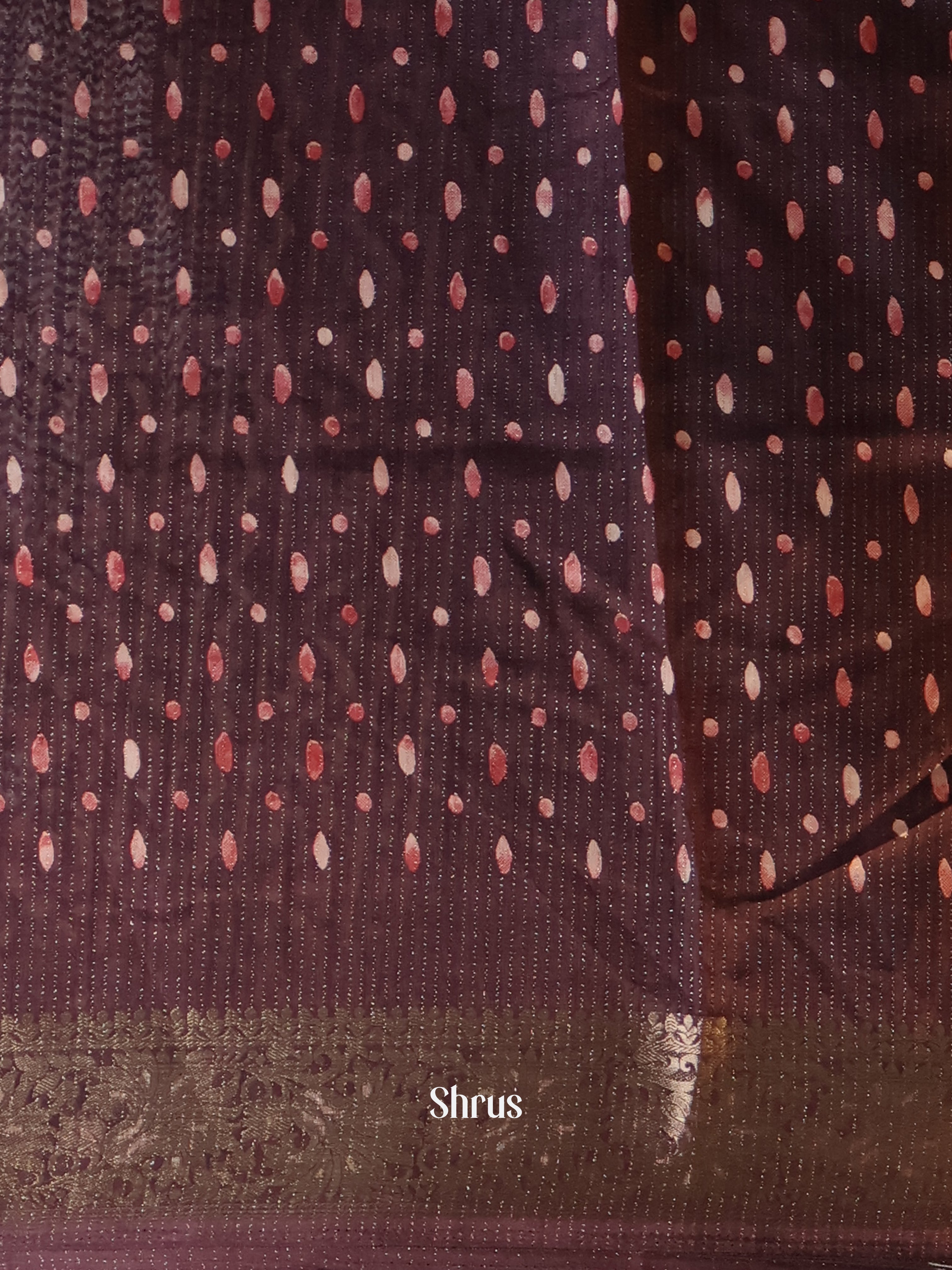 Brown - Semi Crepe Saree - Shop on Shrus.com