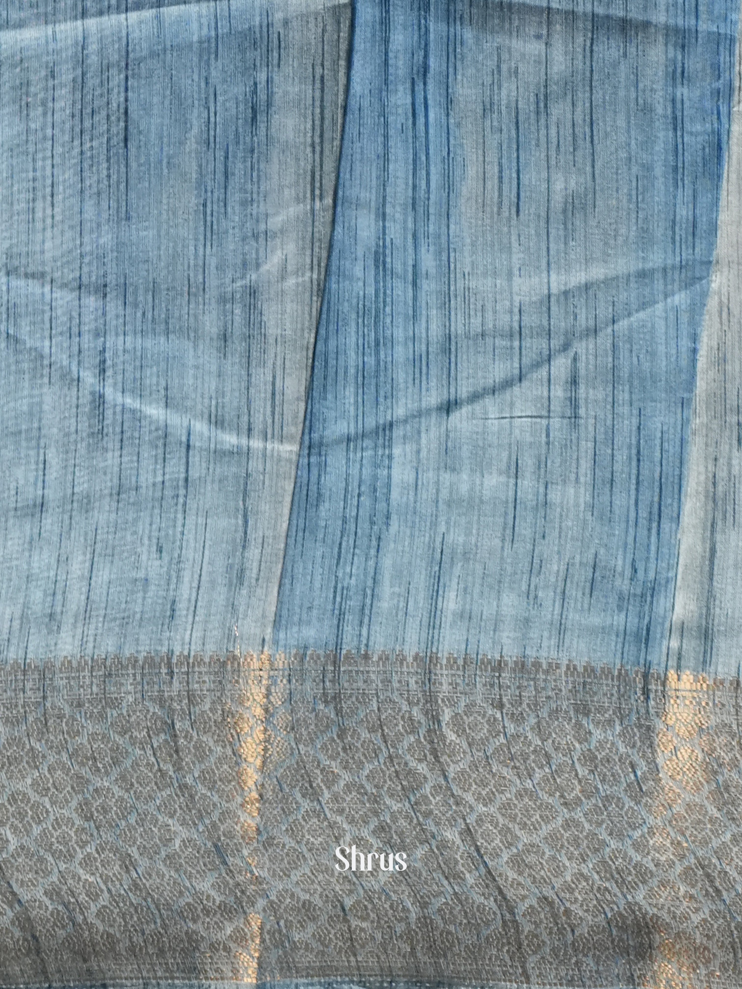 Blue - Semi Crepe Saree - Shop on Shrus.com