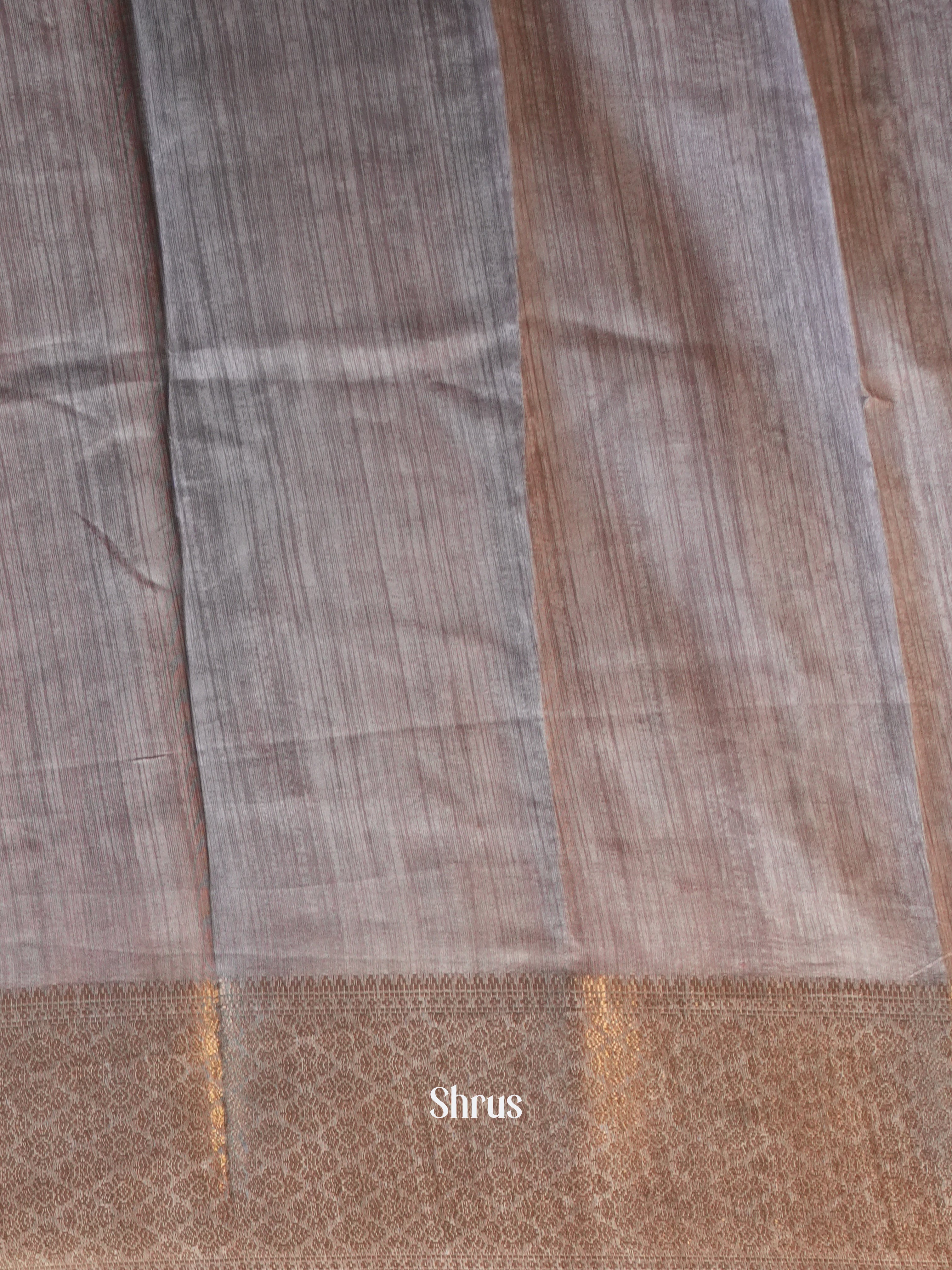Maroon & Grey - Semi Crepe Saree - Shop on Shrus.com