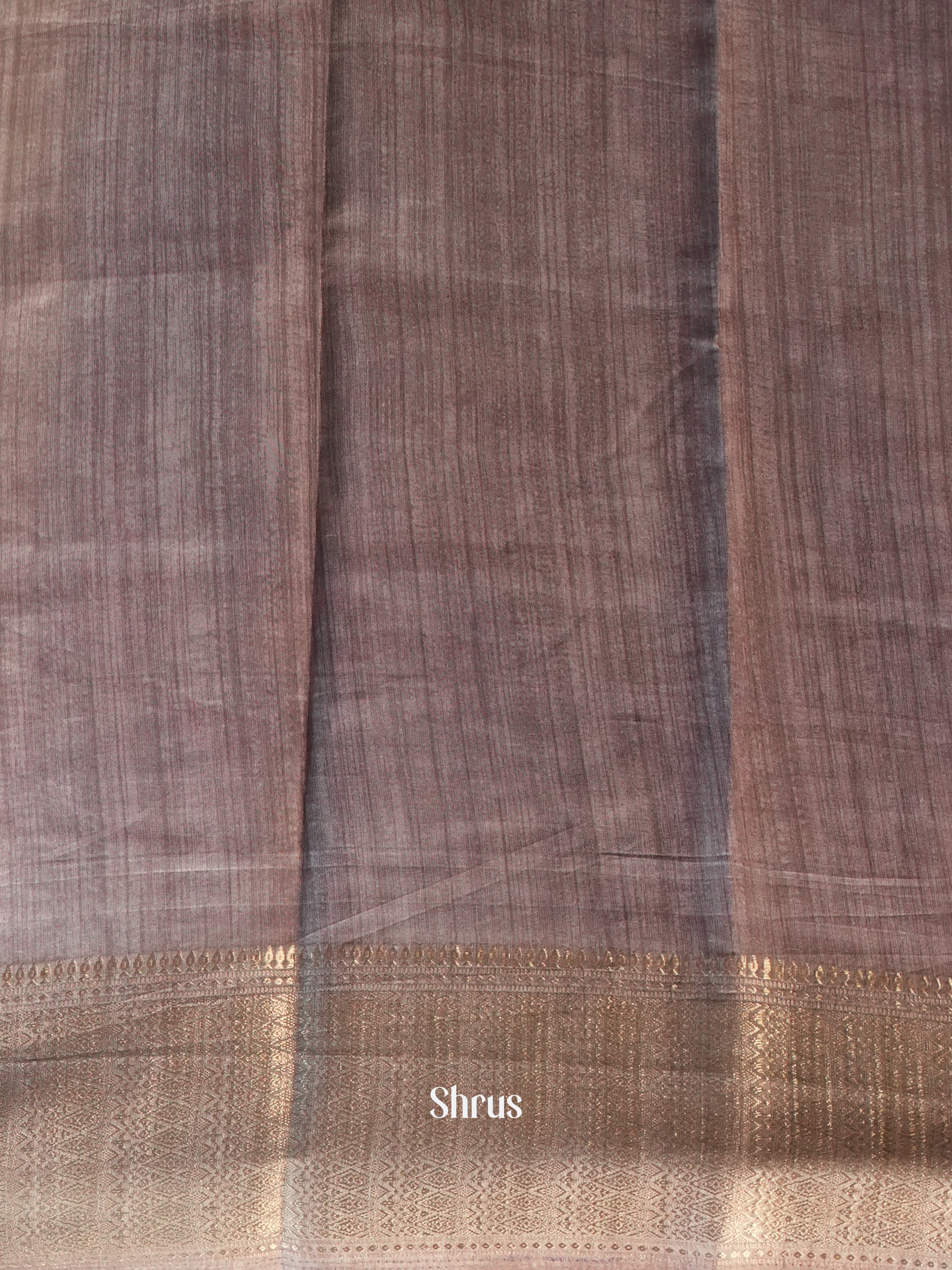 Purple & Grey- Semi Crepe Saree - Shop on Shrus.com