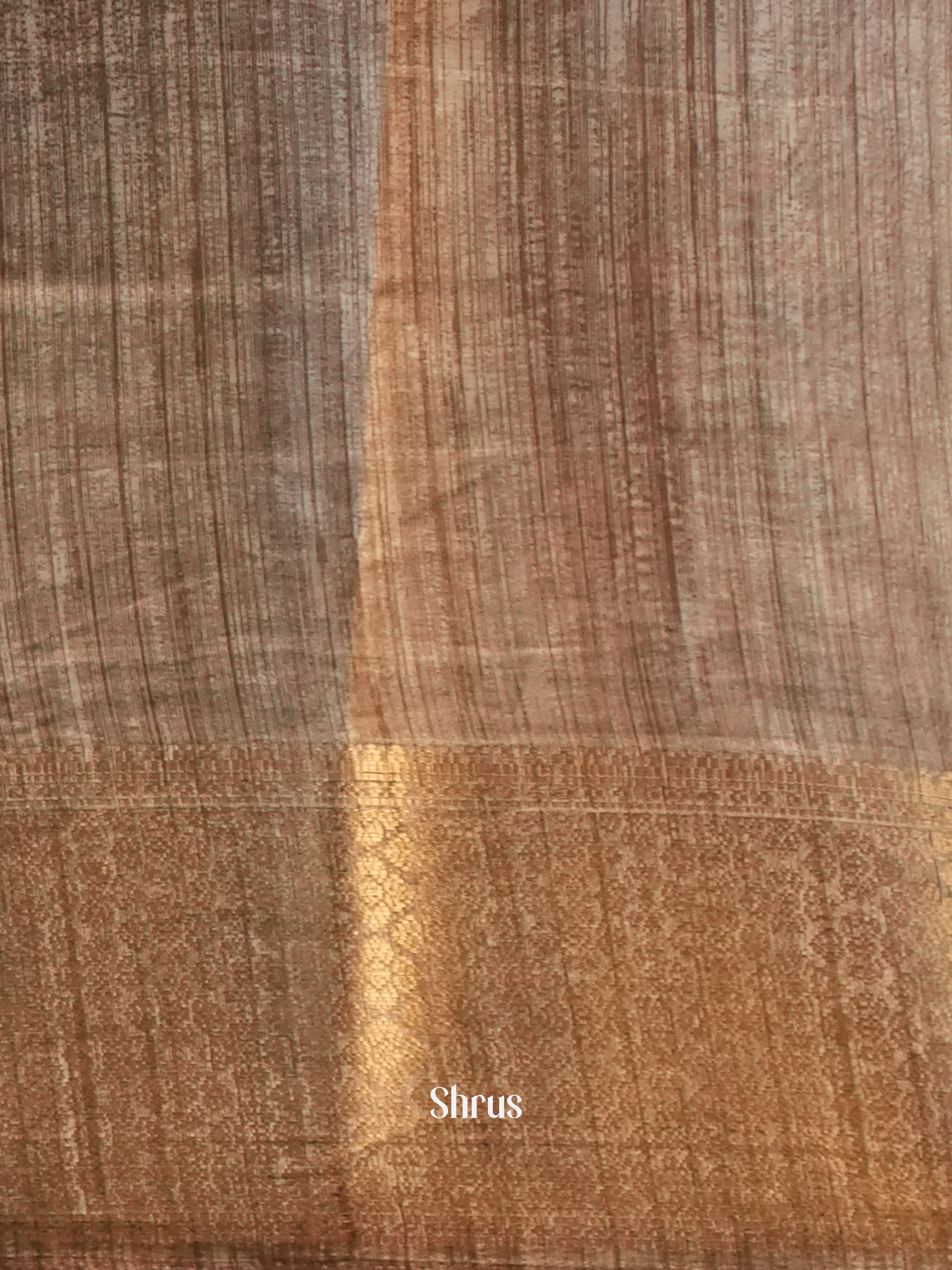 Cream & Brown- Semi Crepe Saree - Shop on Shrus.com