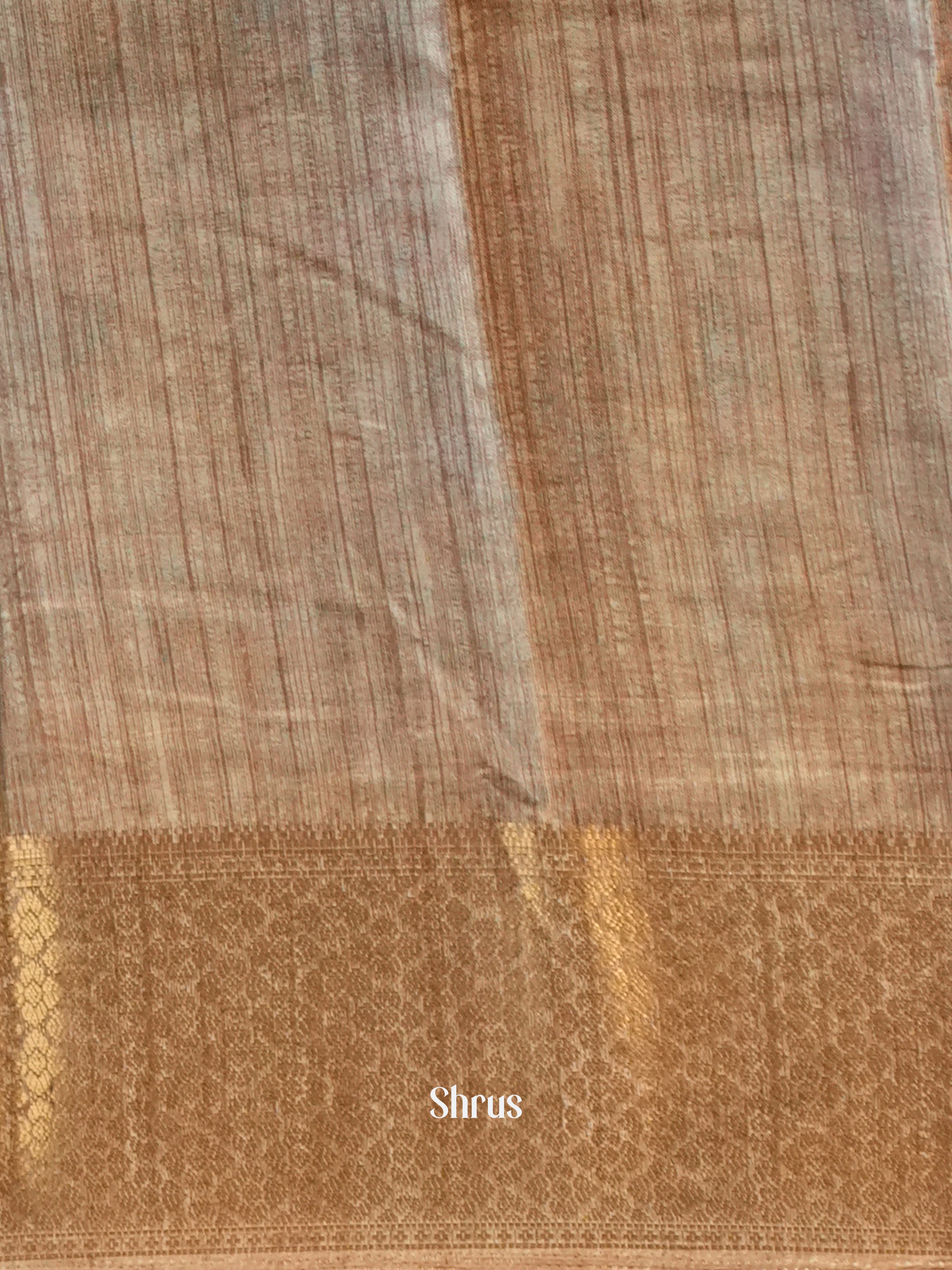 Blue & Beige - Semi Crepe Saree - Shop on Shrus.com