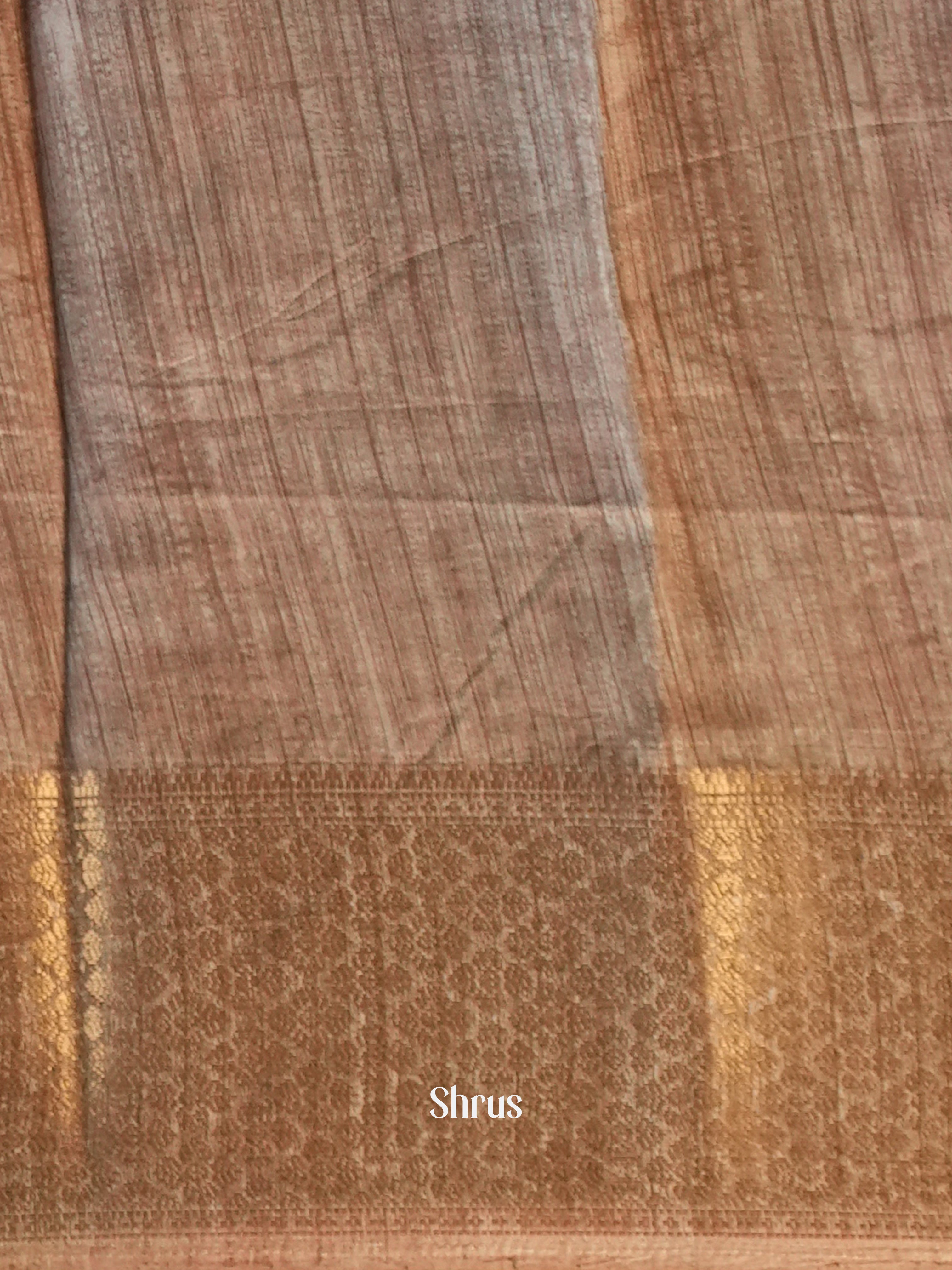 Pink & Brown - Semi Crepe Saree - Shop on Shrus.com