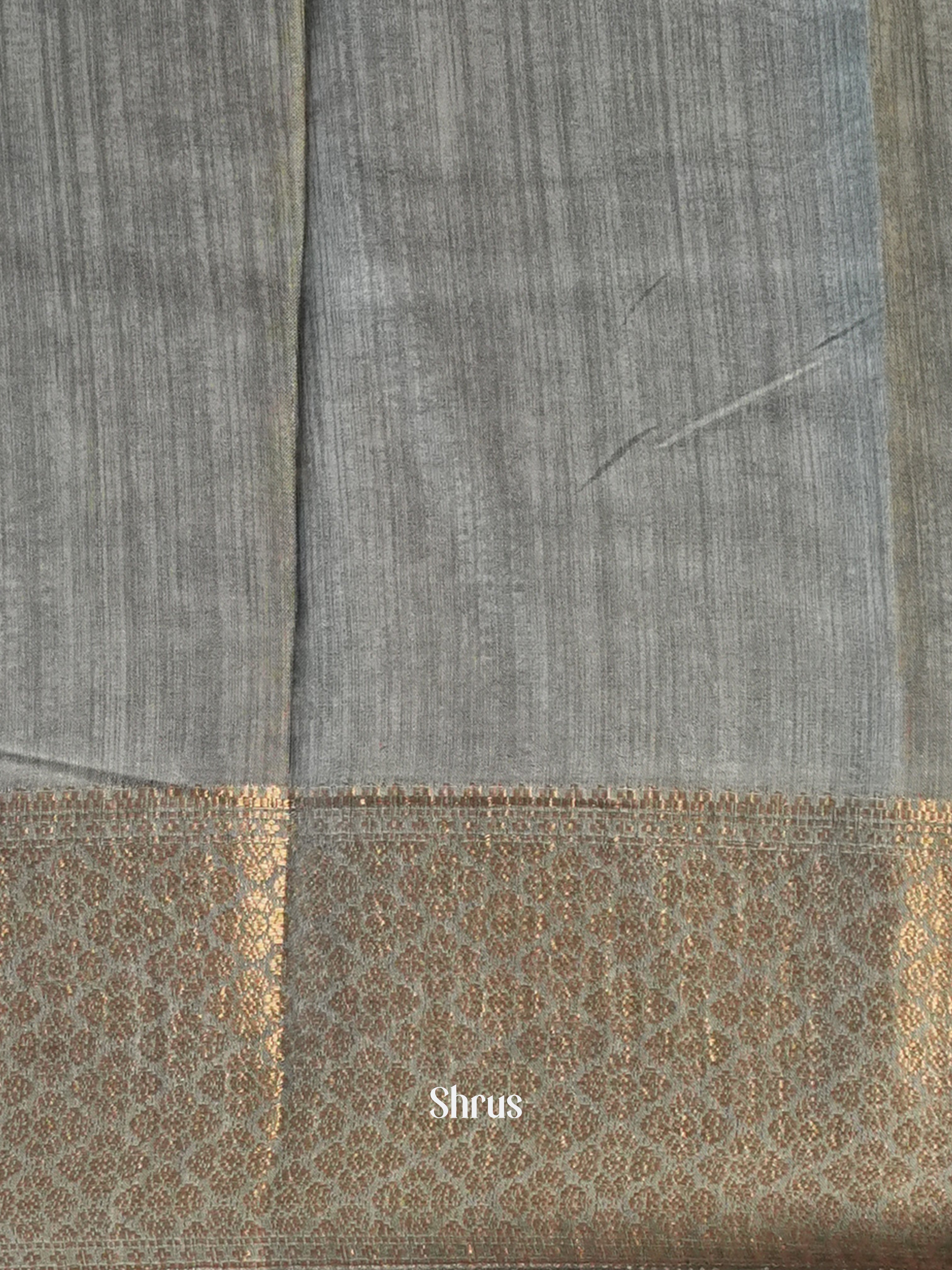 Black & Grey- Semi Crepe Saree - Shop on Shrus.com