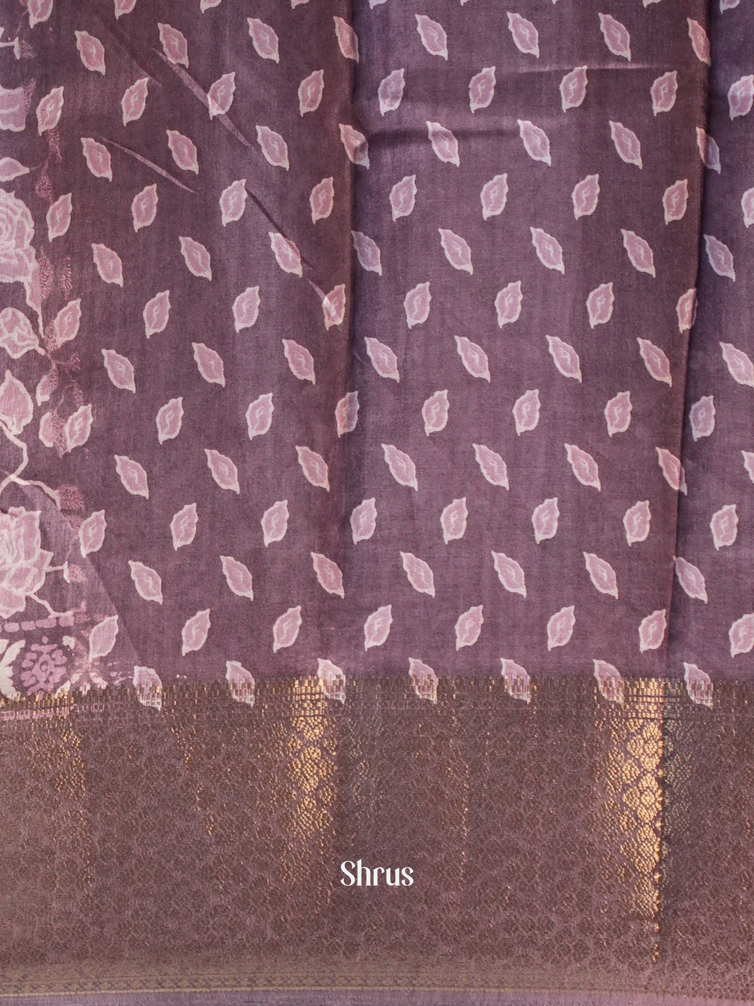 Purple - Semi Crepe Saree - Shop on Shrus.com