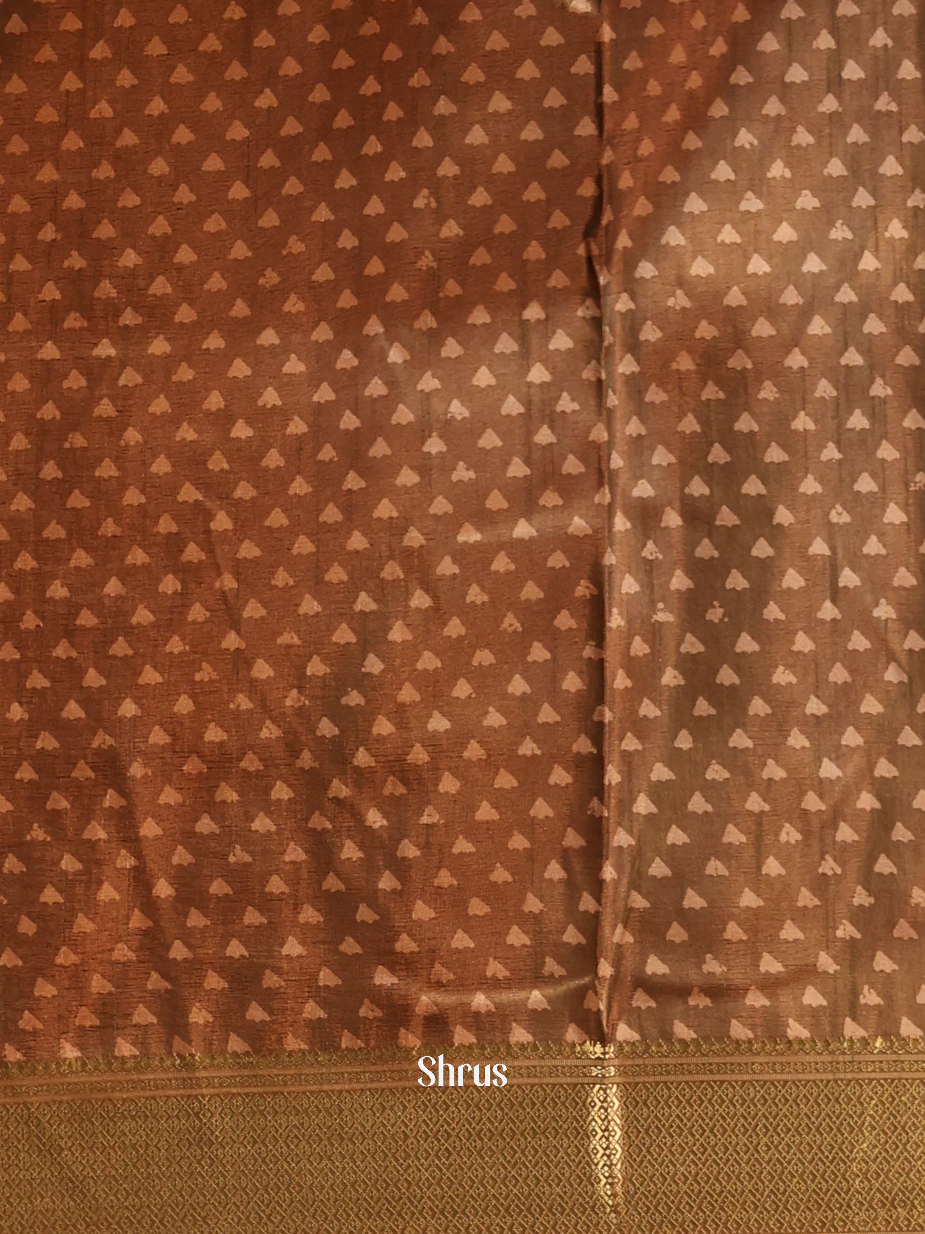 Brown - Semi Crepe Saree - Shop on Shrus.com
