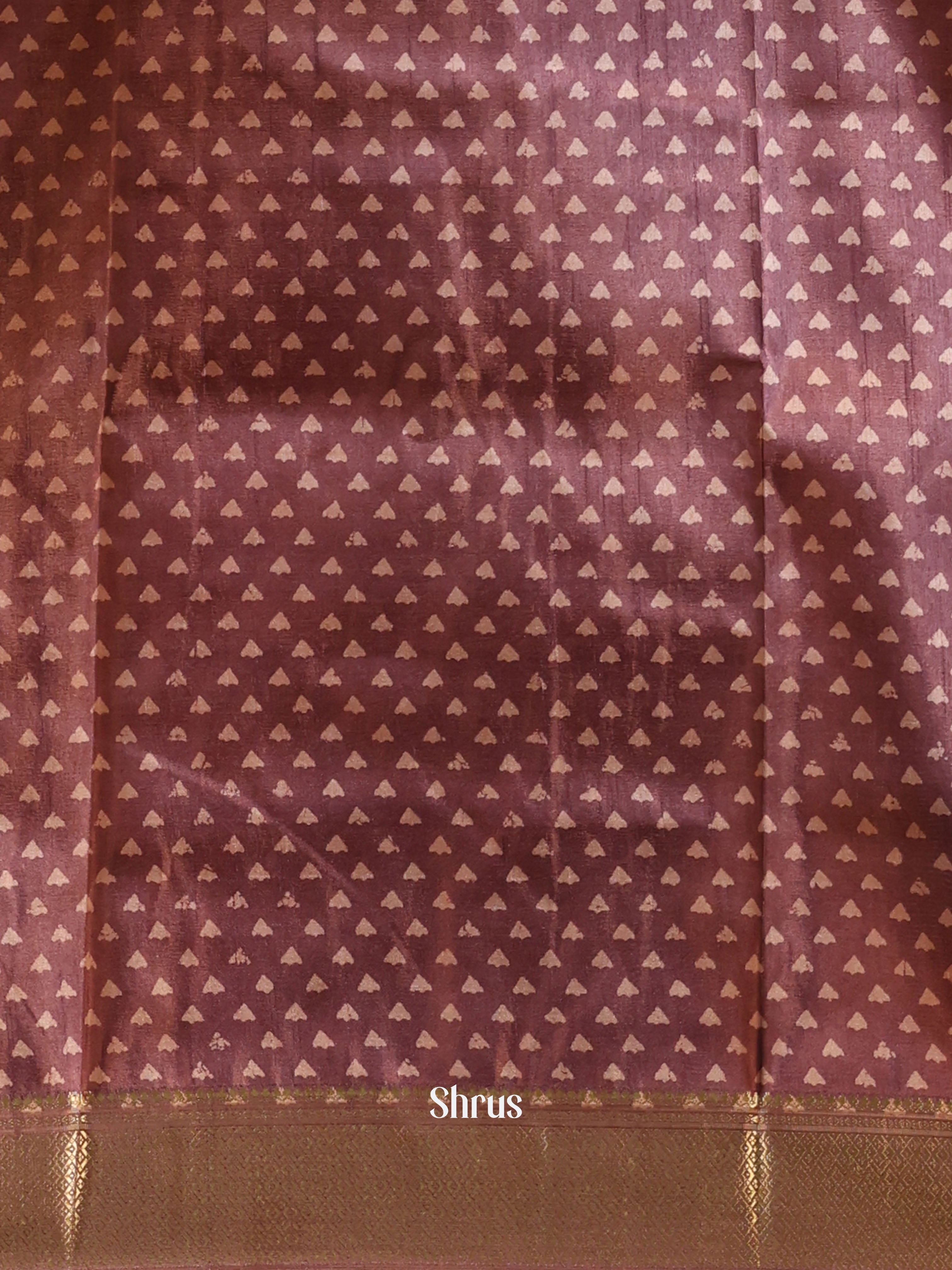 Brown - Semi Crepe Saree - Shop on Shrus.com