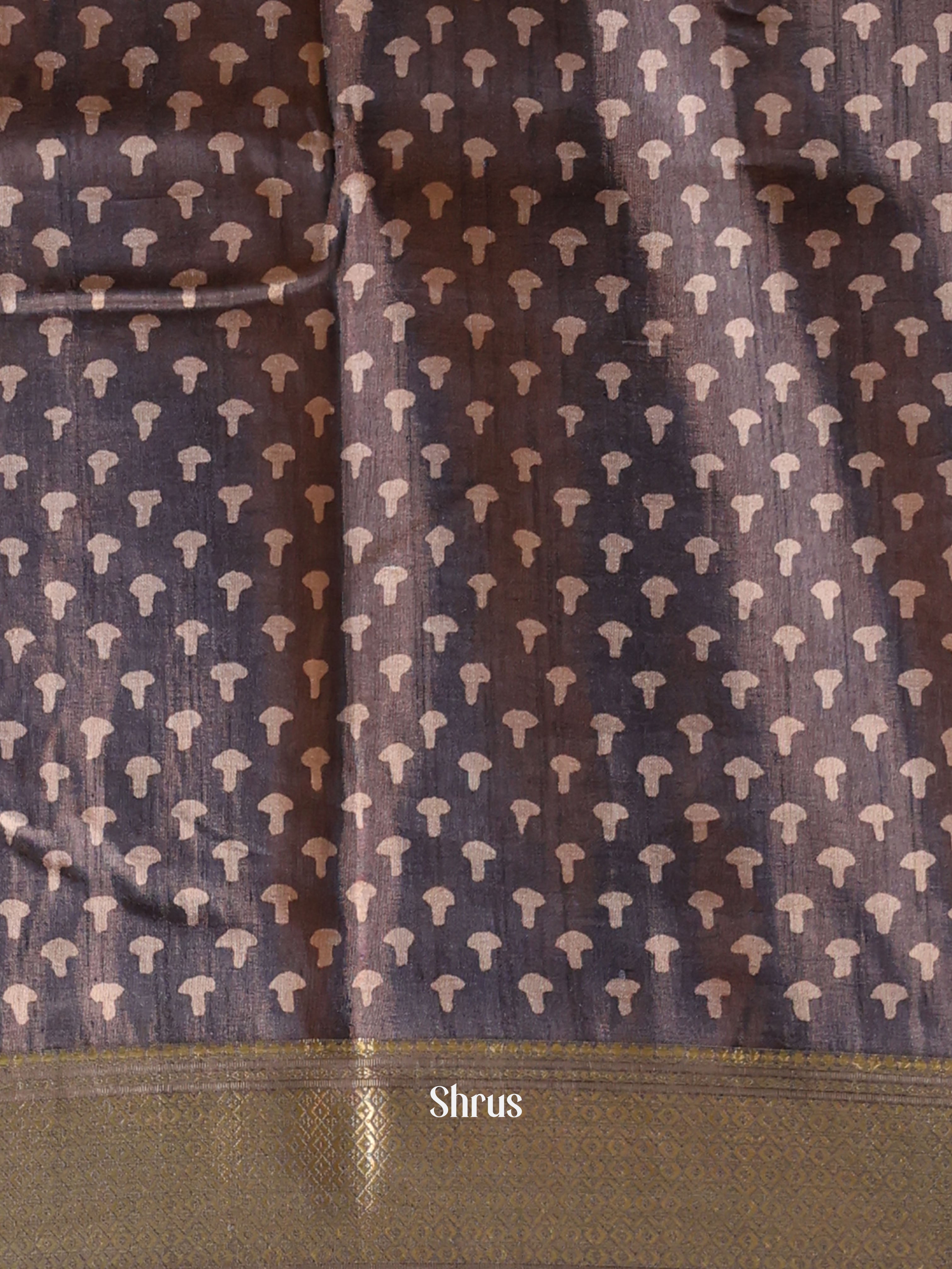 Grey - Semi Crepe Saree - Shop on Shrus.com
