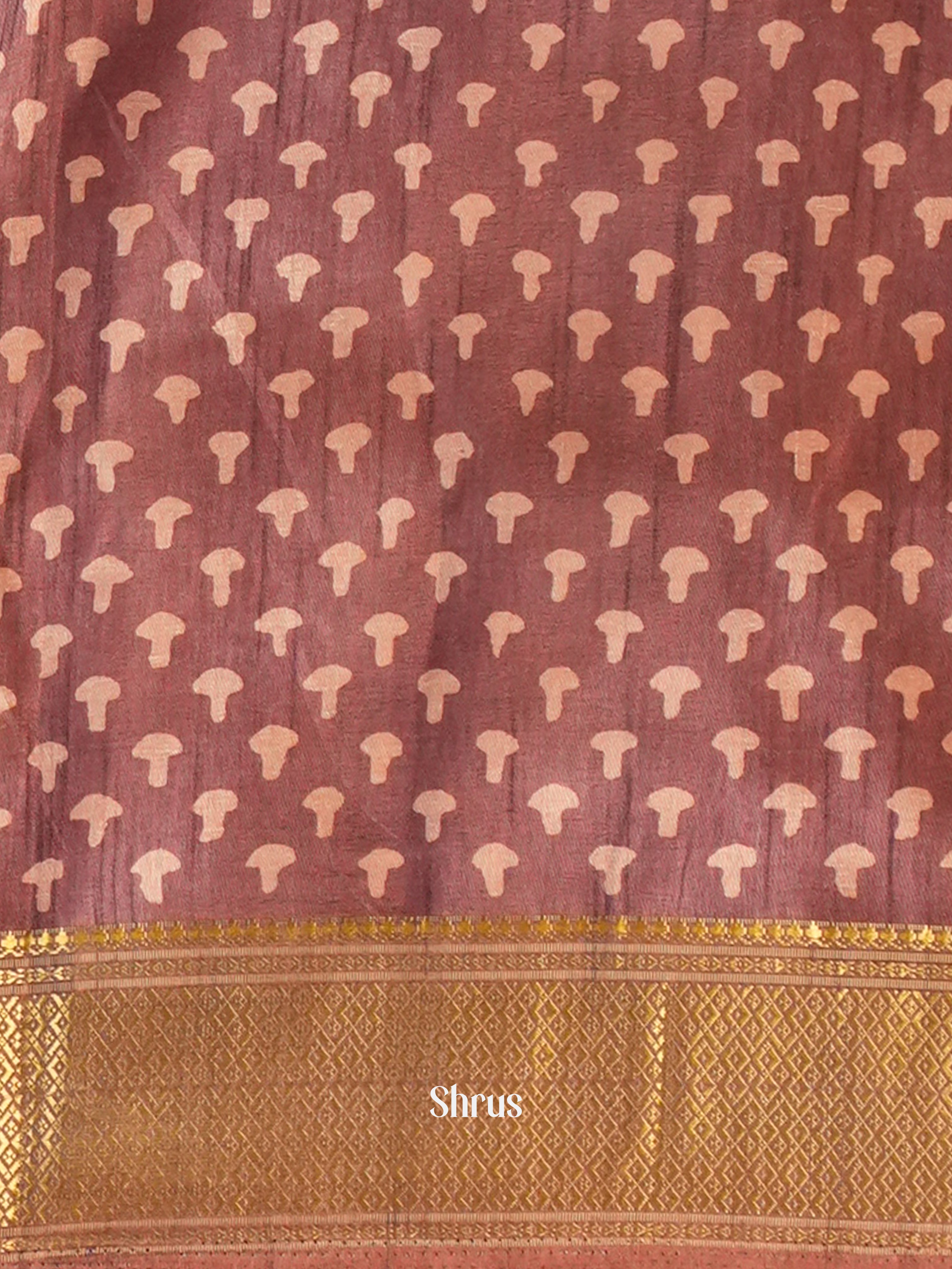 Brown - Semi Crepe Saree - Shop on Shrus.com