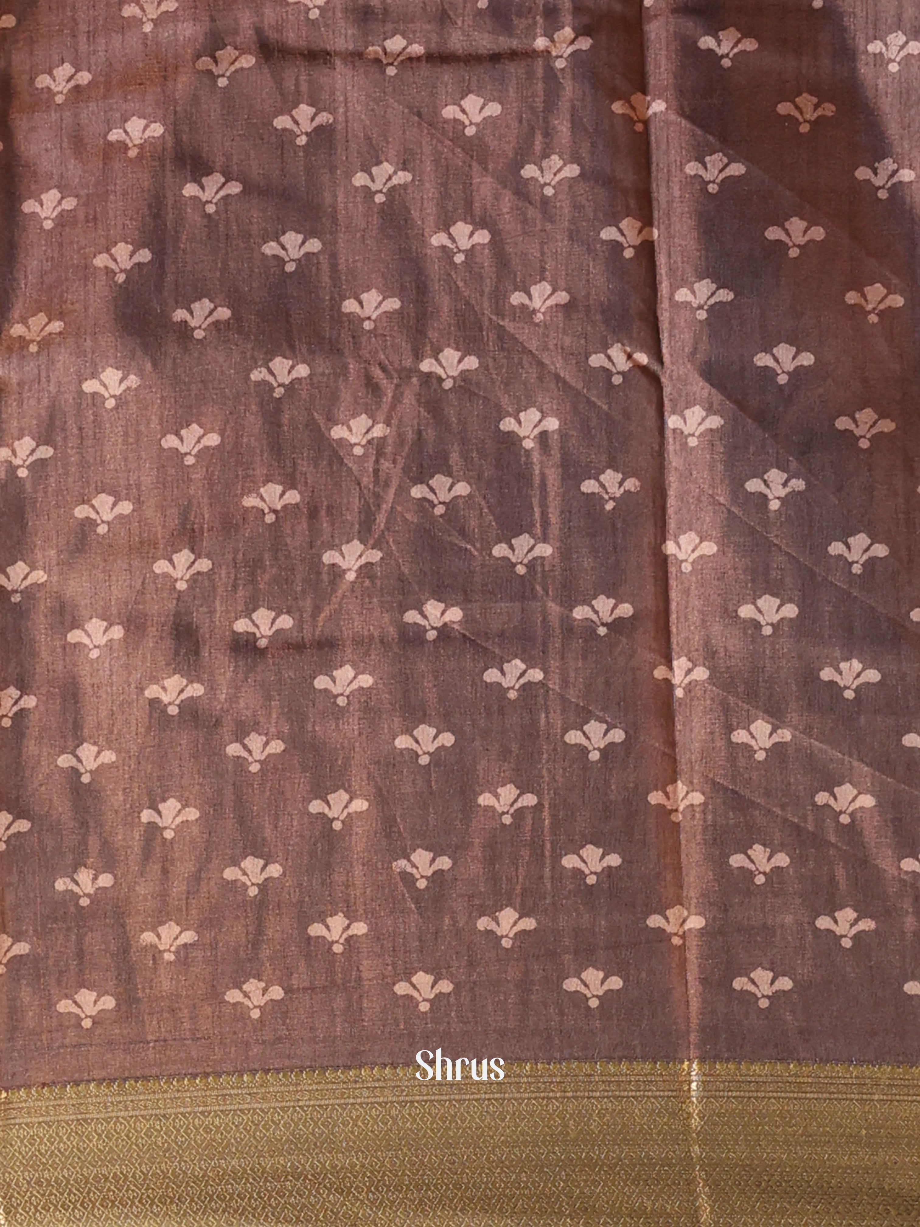 Brown - Semi Crepe Saree - Shop on Shrus.com