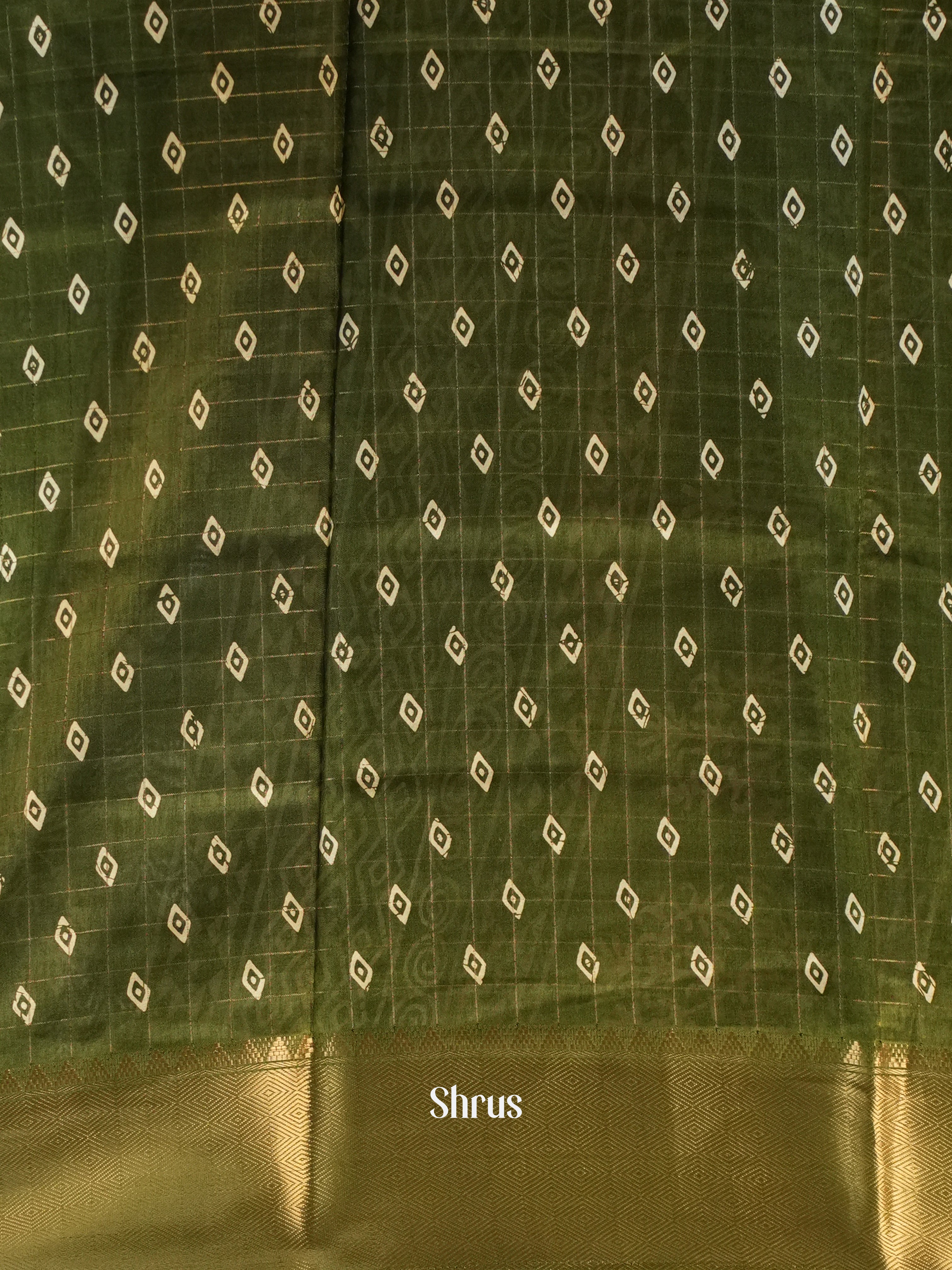 Green - Semi Crepe Saree - Shop on Shrus.com