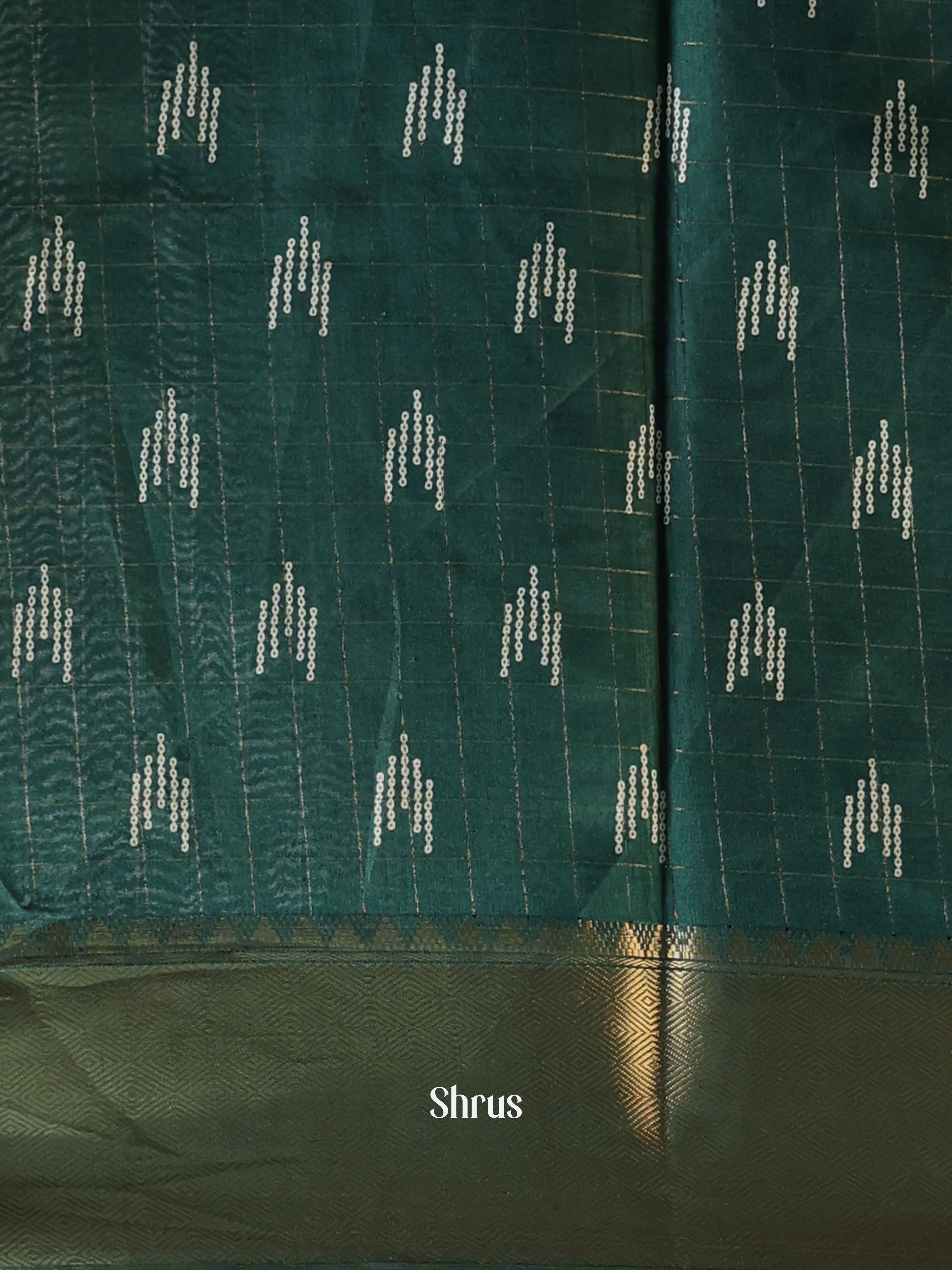 Green - Semi Crepe Saree - Shop on Shrus.com