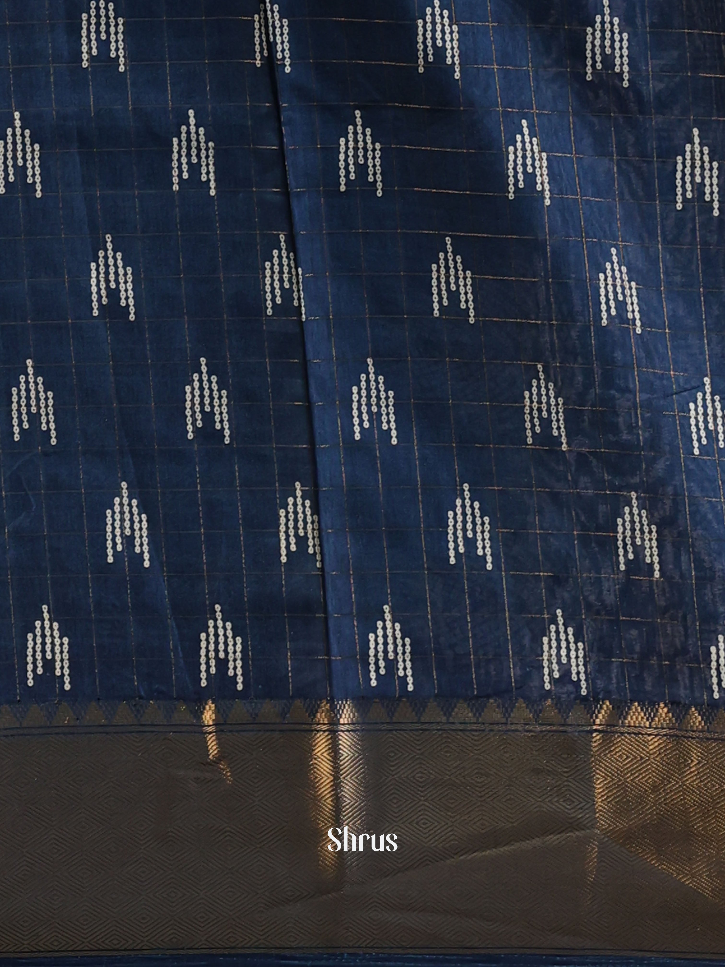 Blue - Semi Crepe Saree - Shop on Shrus.com