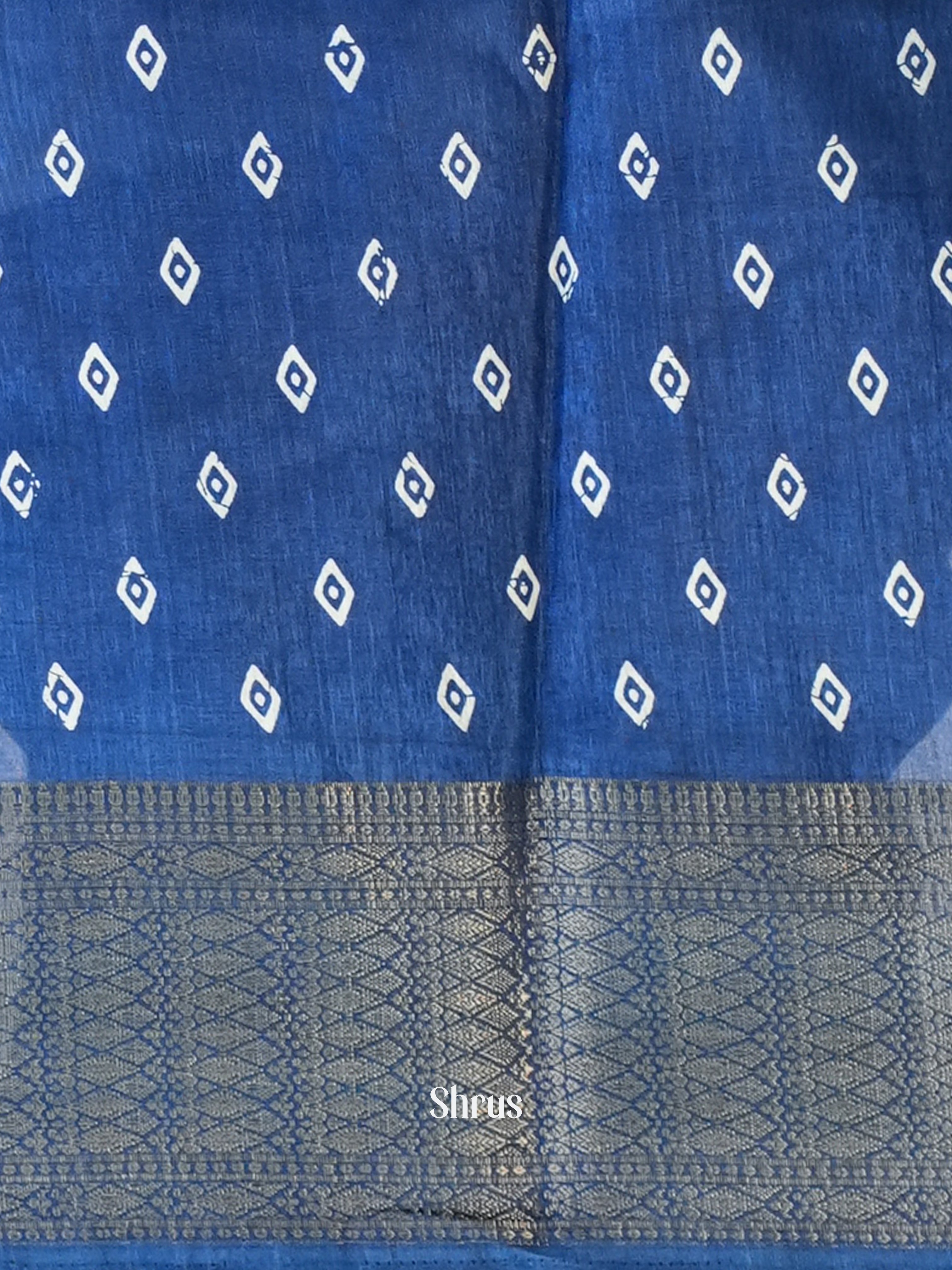 Blue - Semi Crepe Saree - Shop on Shrus.com