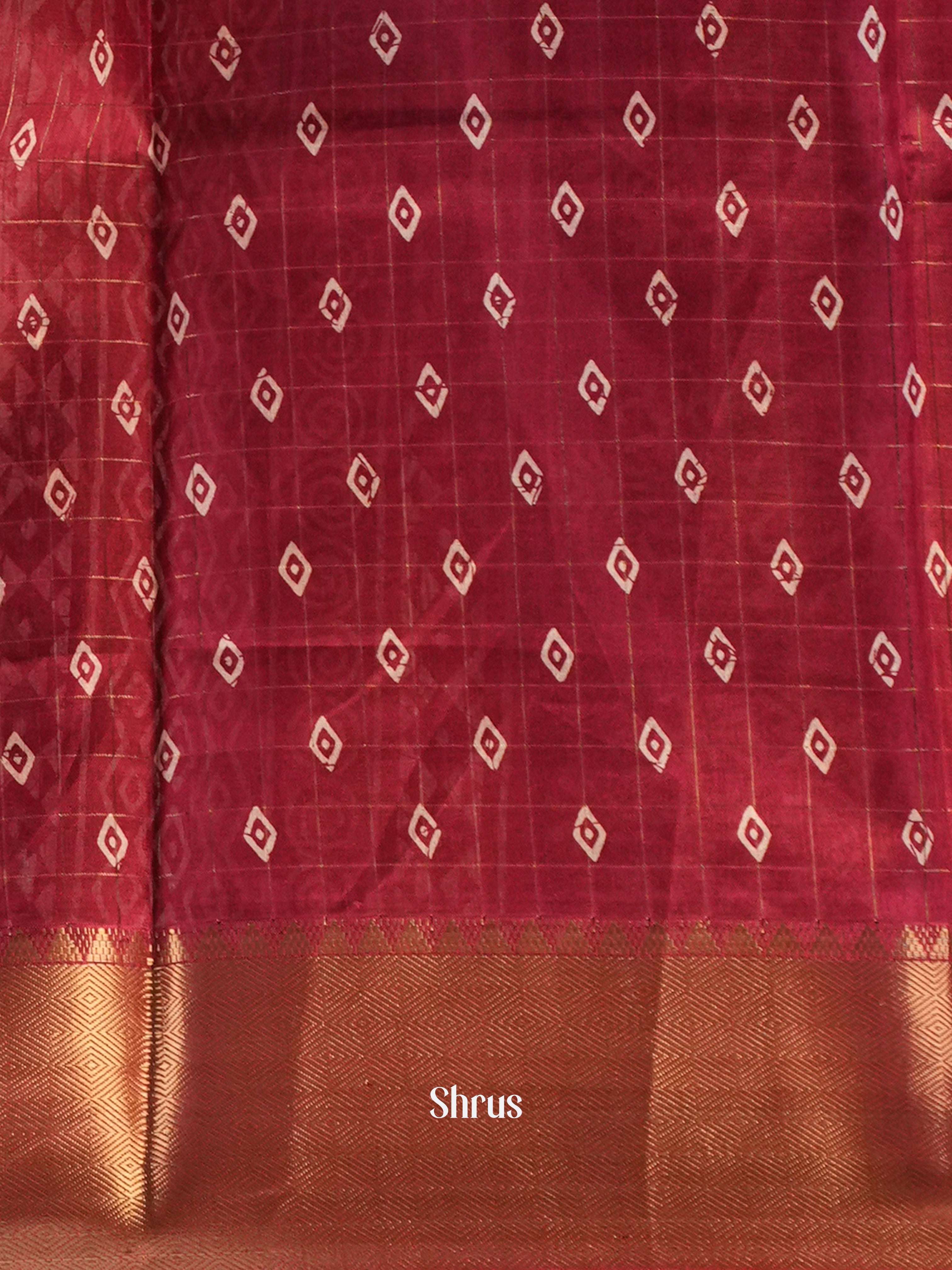 Maroon - Semi Crepe Saree - Shop on Shrus.com